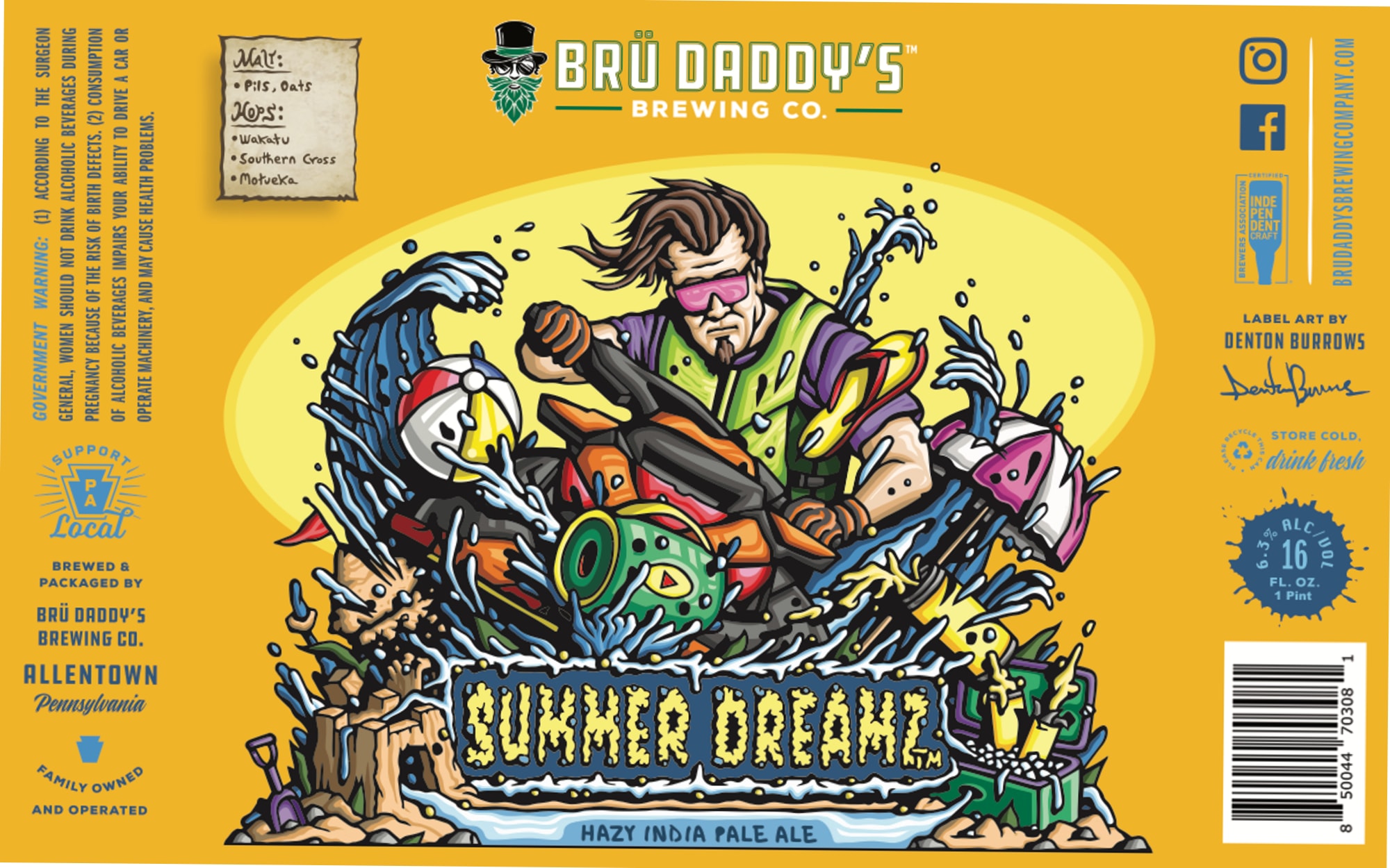 Summer Dreams by Bru Daddy's Brewing Co. - beer label