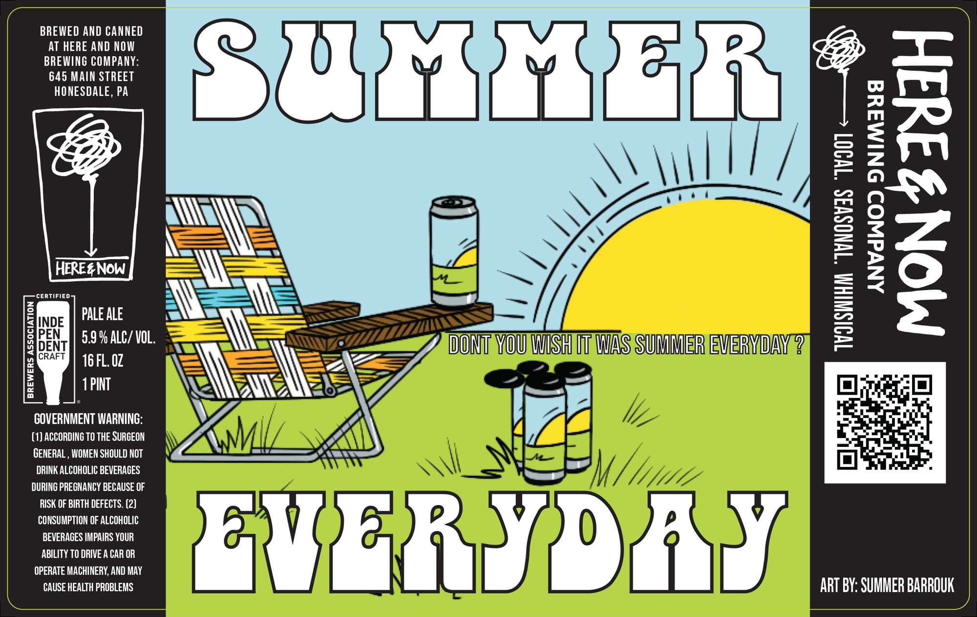 Summer Everyday by Here & Now Brewing Company - beer label