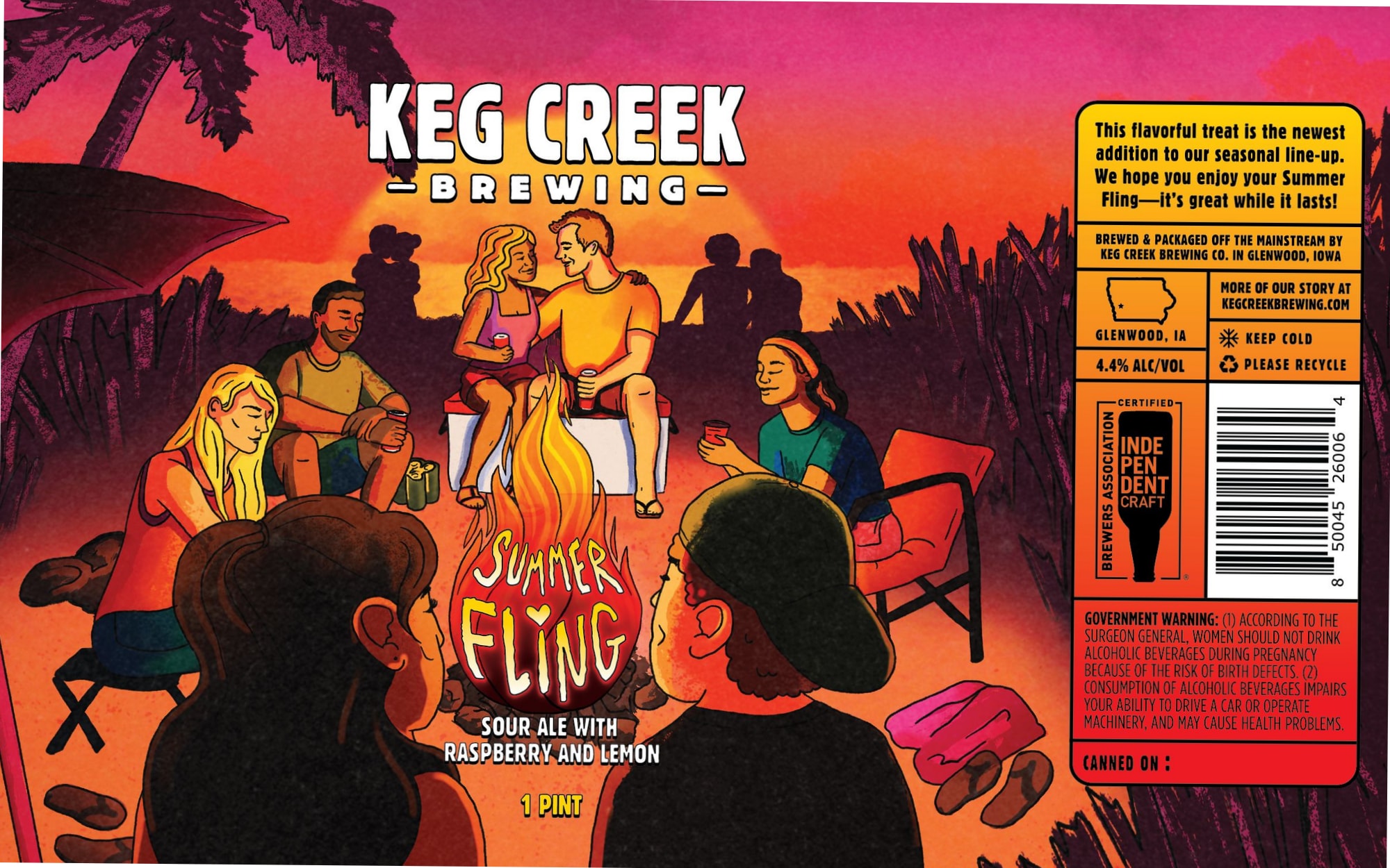 Summer Fling by Keg Creek Brewing Co. - beer label