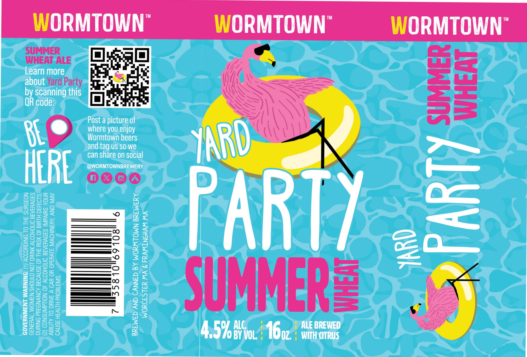 Summer Party by Wormtown Brewery - beer label