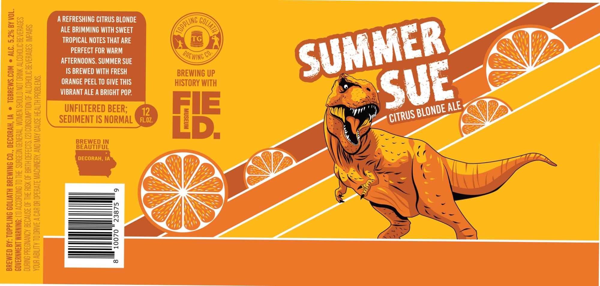 Summer Sue by Toppling Goliath Brewing Co. - beer label