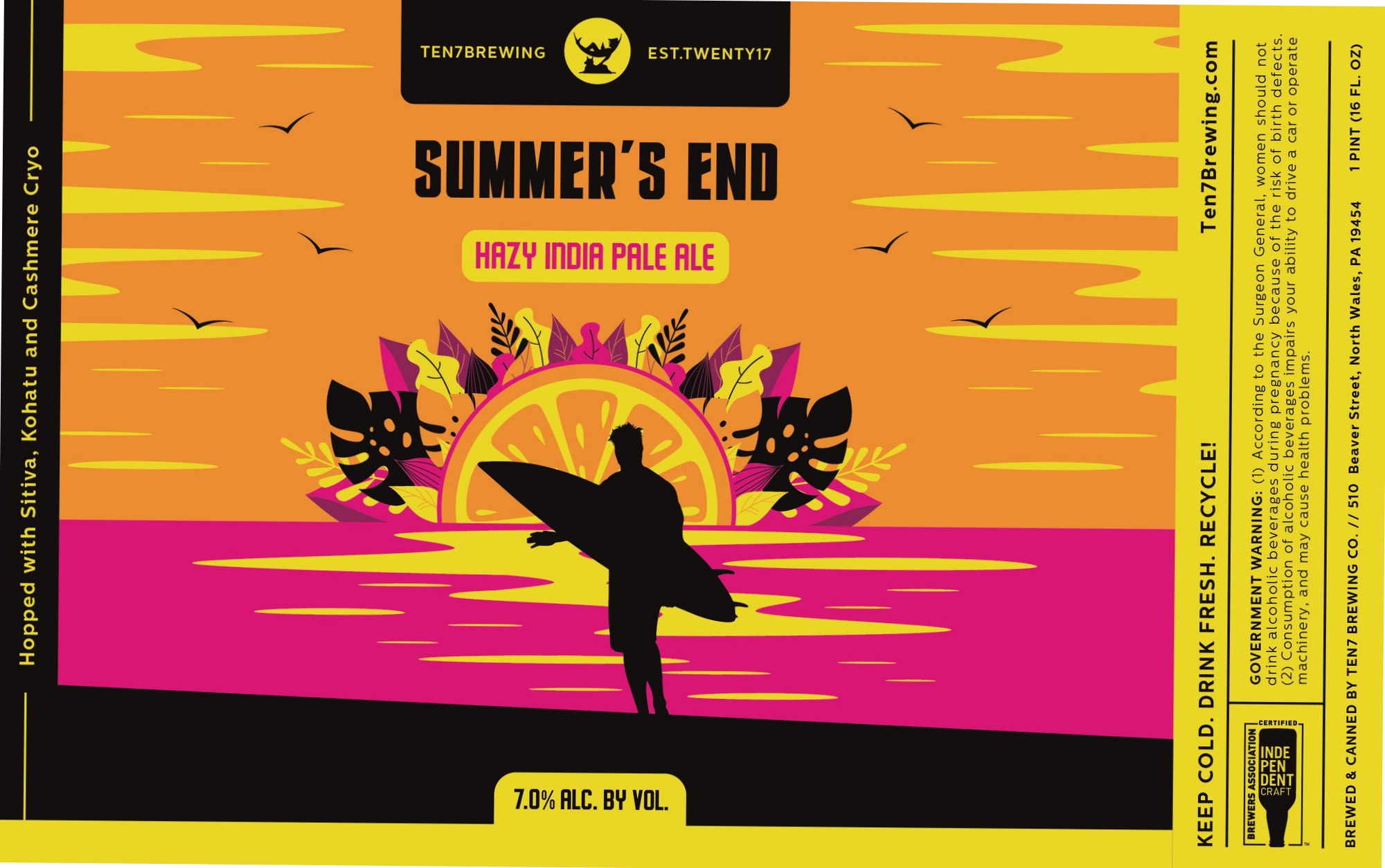 Summer’s End by Ten7Brewing - beer label