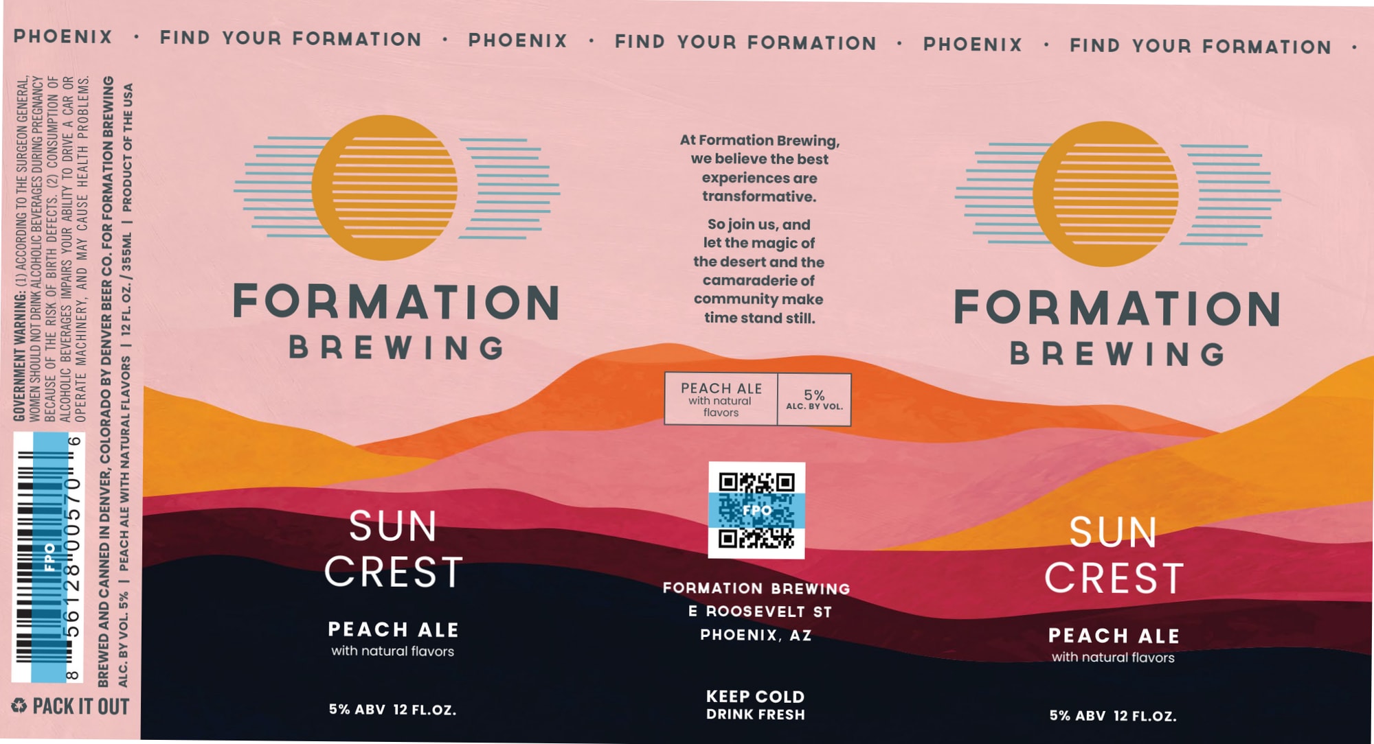 Sun Crest Peach Ale by Formation Brewing - beer label