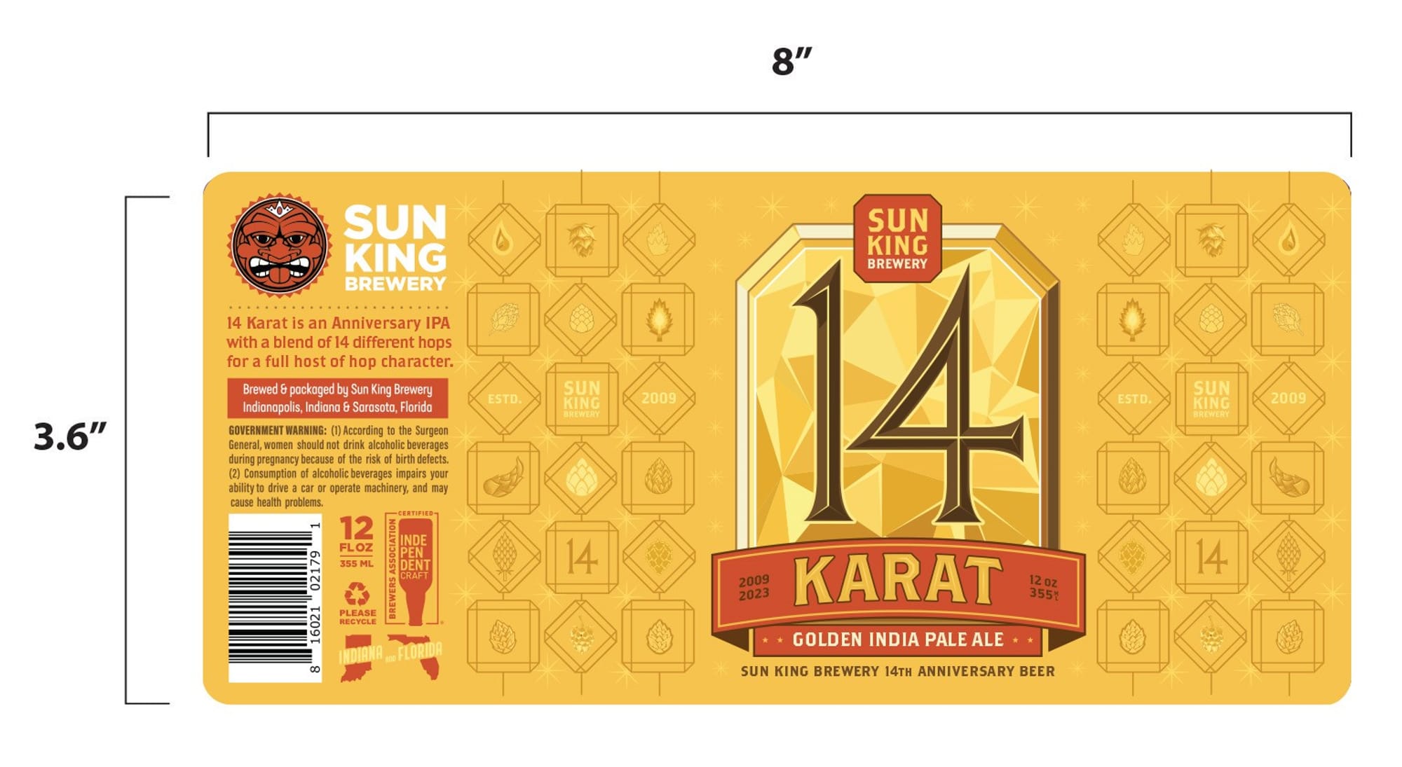 14 Karat by Sun King Brewery - beer label