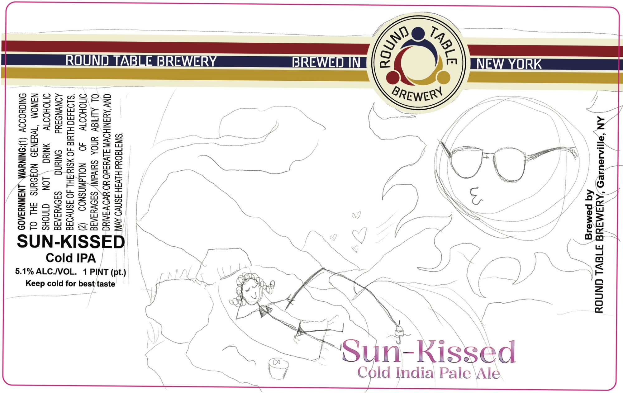 Sun-Kissed Cold IPA by Round Table Brewery - beer label