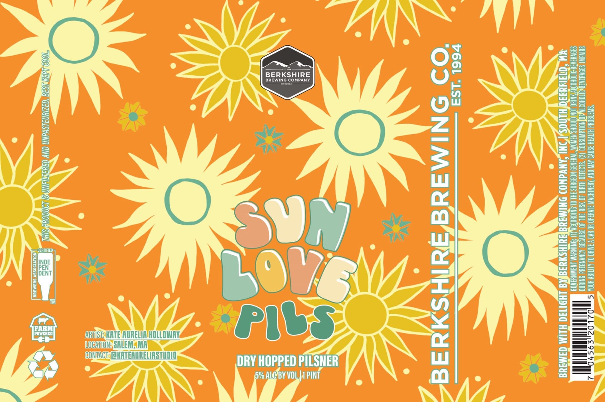 Sun Lover by Berkshire Brewing Company - beer label
