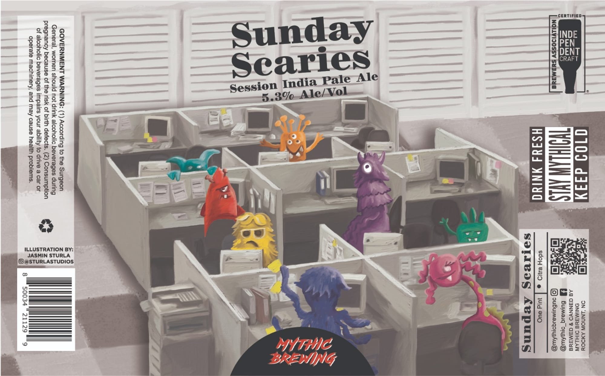 Sunday Scaries by Mystic Brewing - beer label