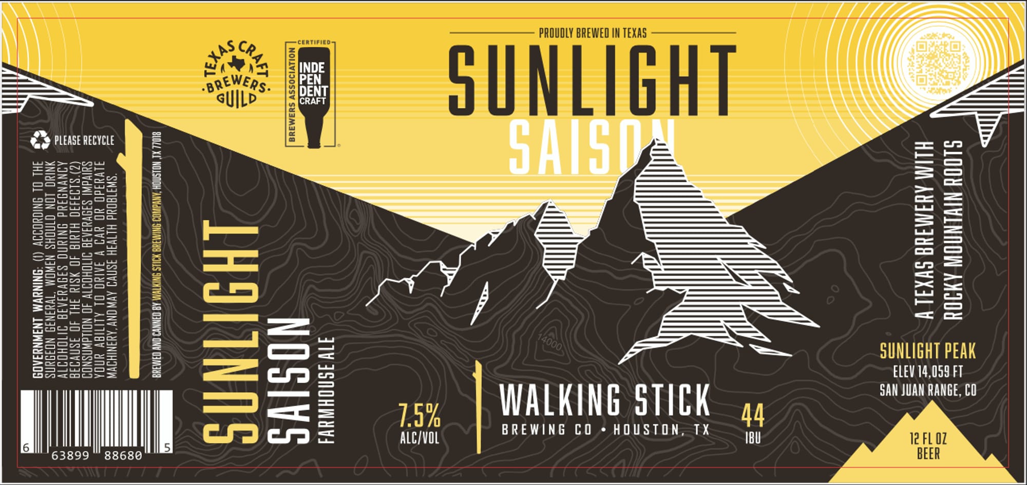 Sunlight Saison by Walking Stick Brewing Co. - beer label
