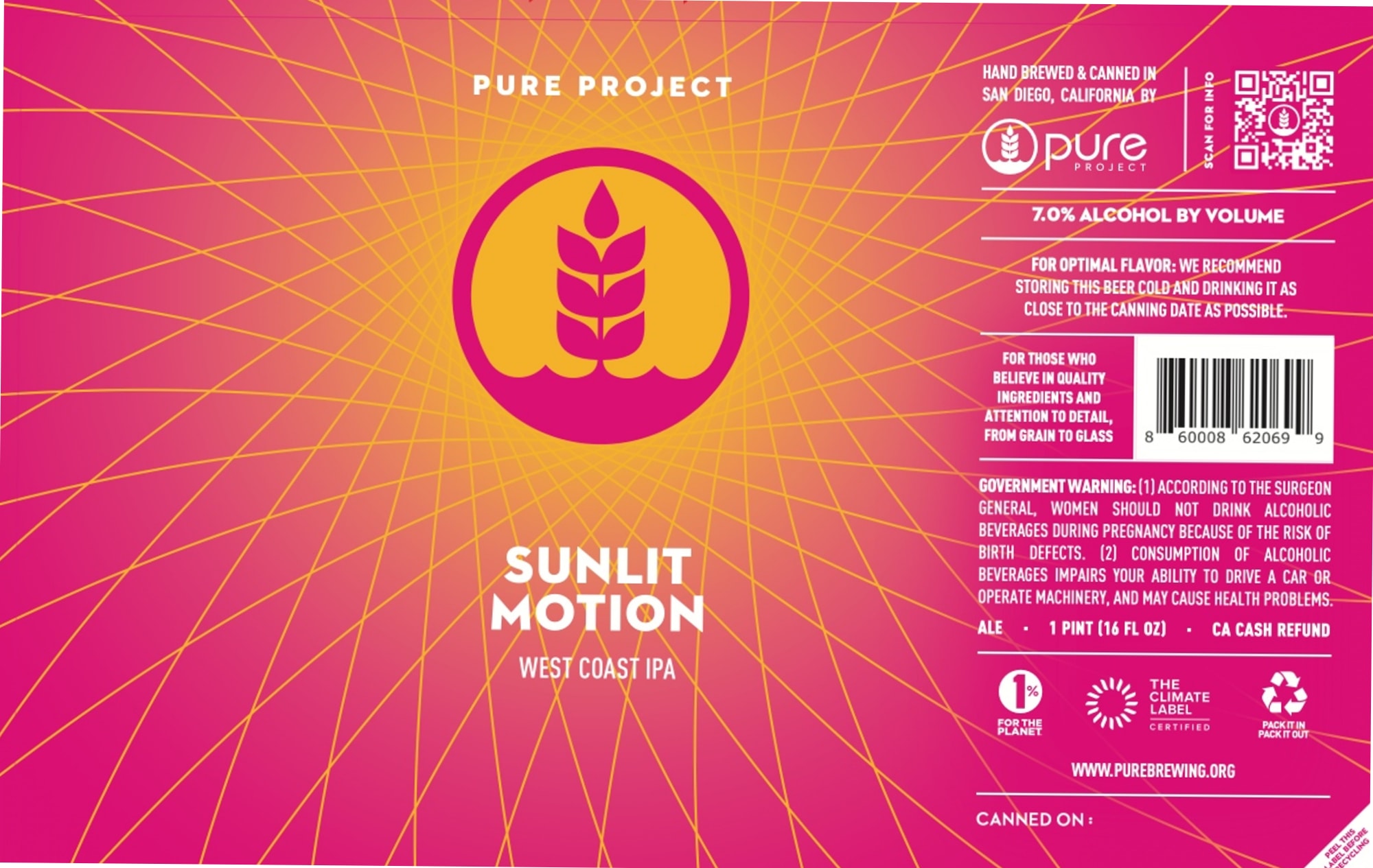 Sunlit Motion by Pure Project - beer label