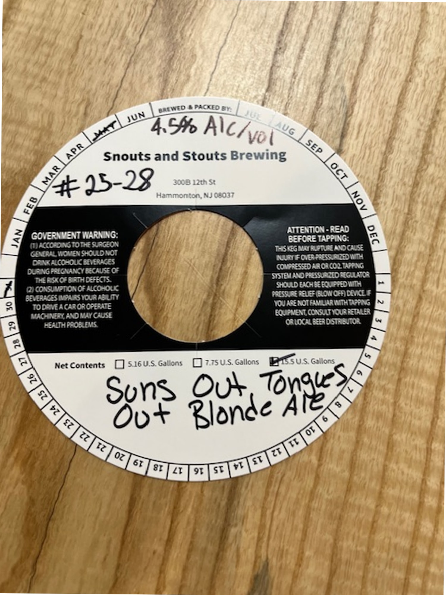 Suns Out Tongue’s by Snouts Out Brewing - beer label
