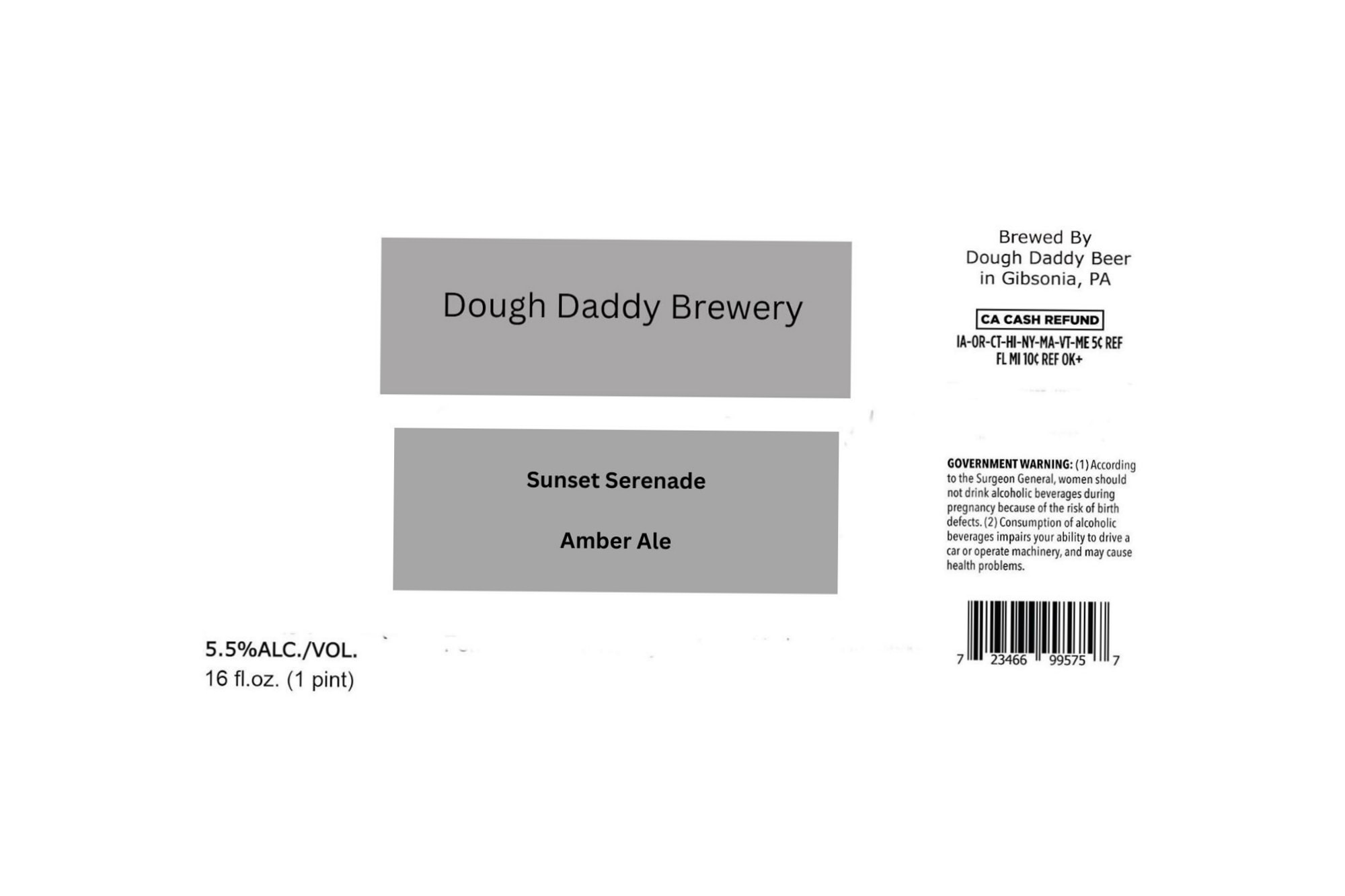 Sunset Serenade by Dough Daddy Beer - beer label