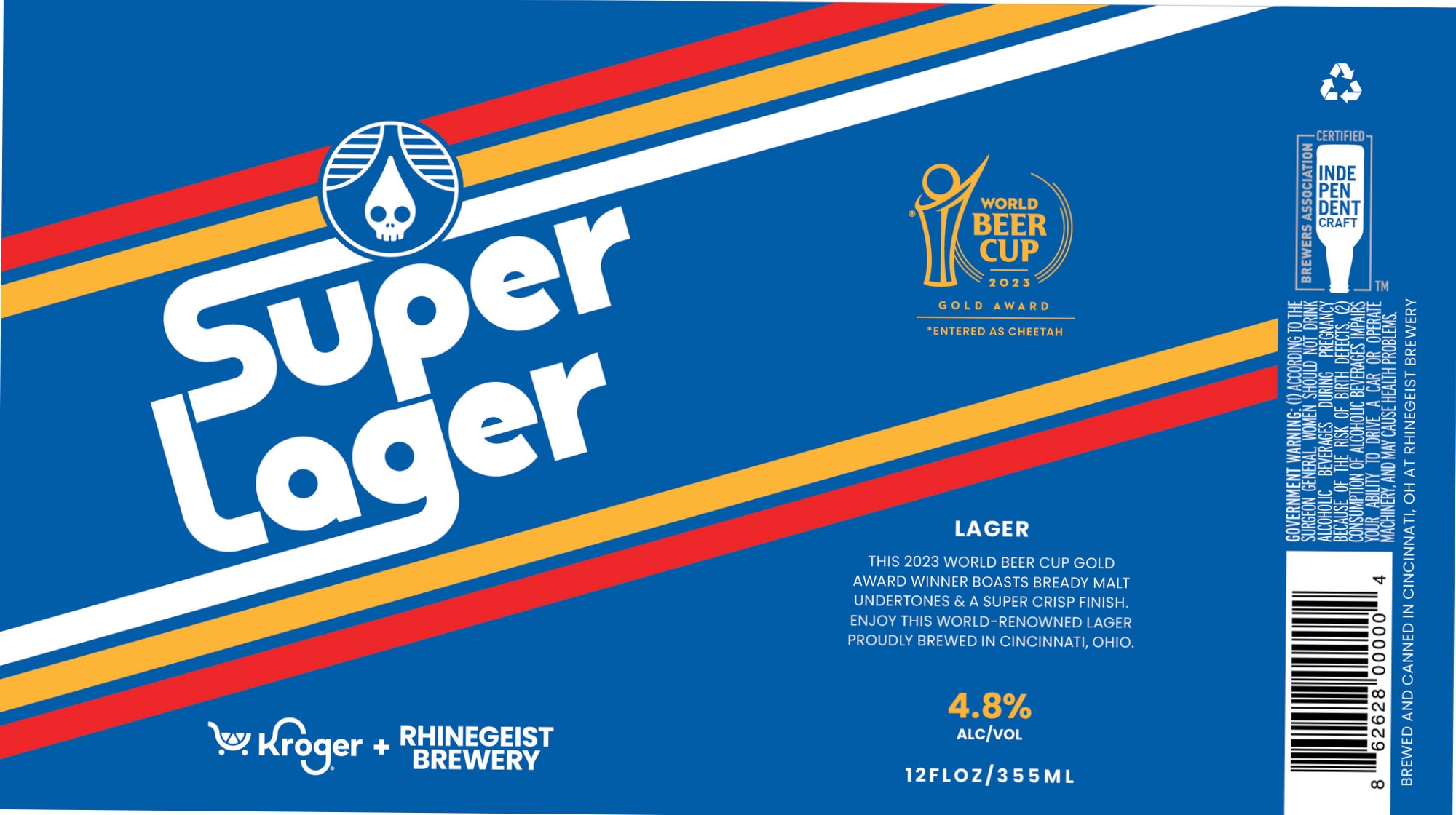 Super Lager by Rhinegeist Brewery + Kroger - beer label
