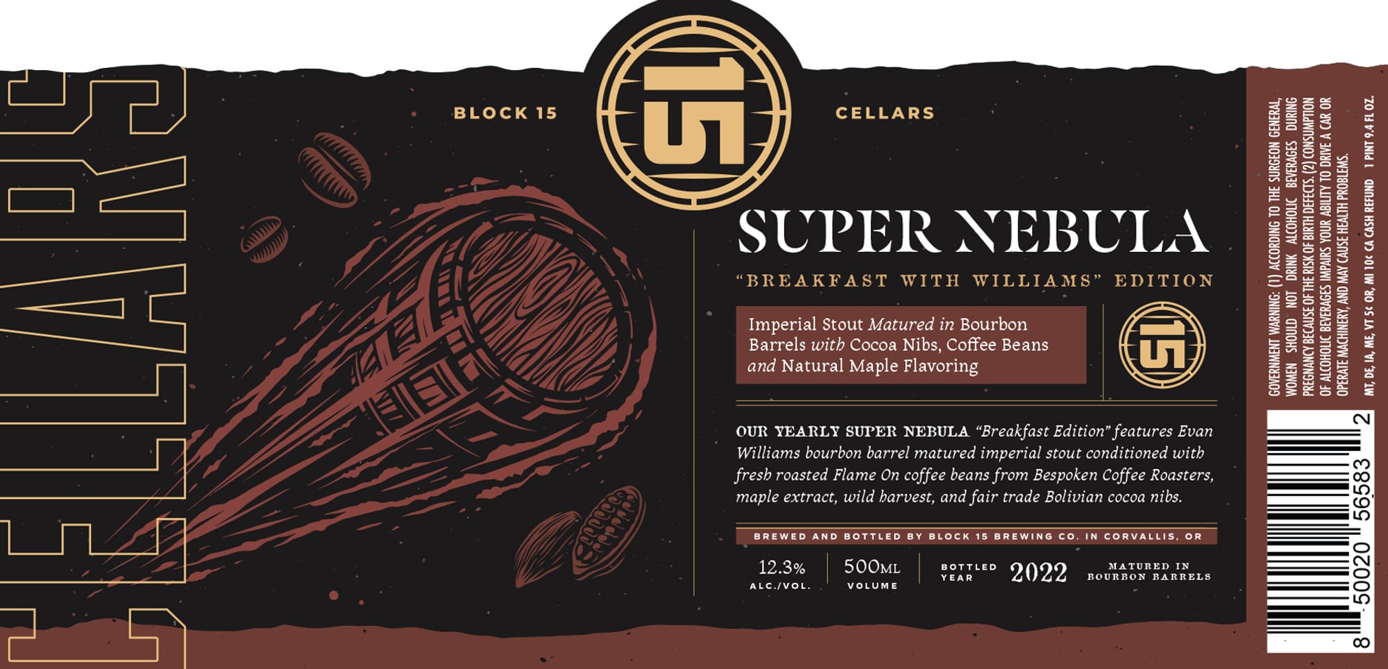 Super Nebula by Block 15 Brewing Co. - beer label