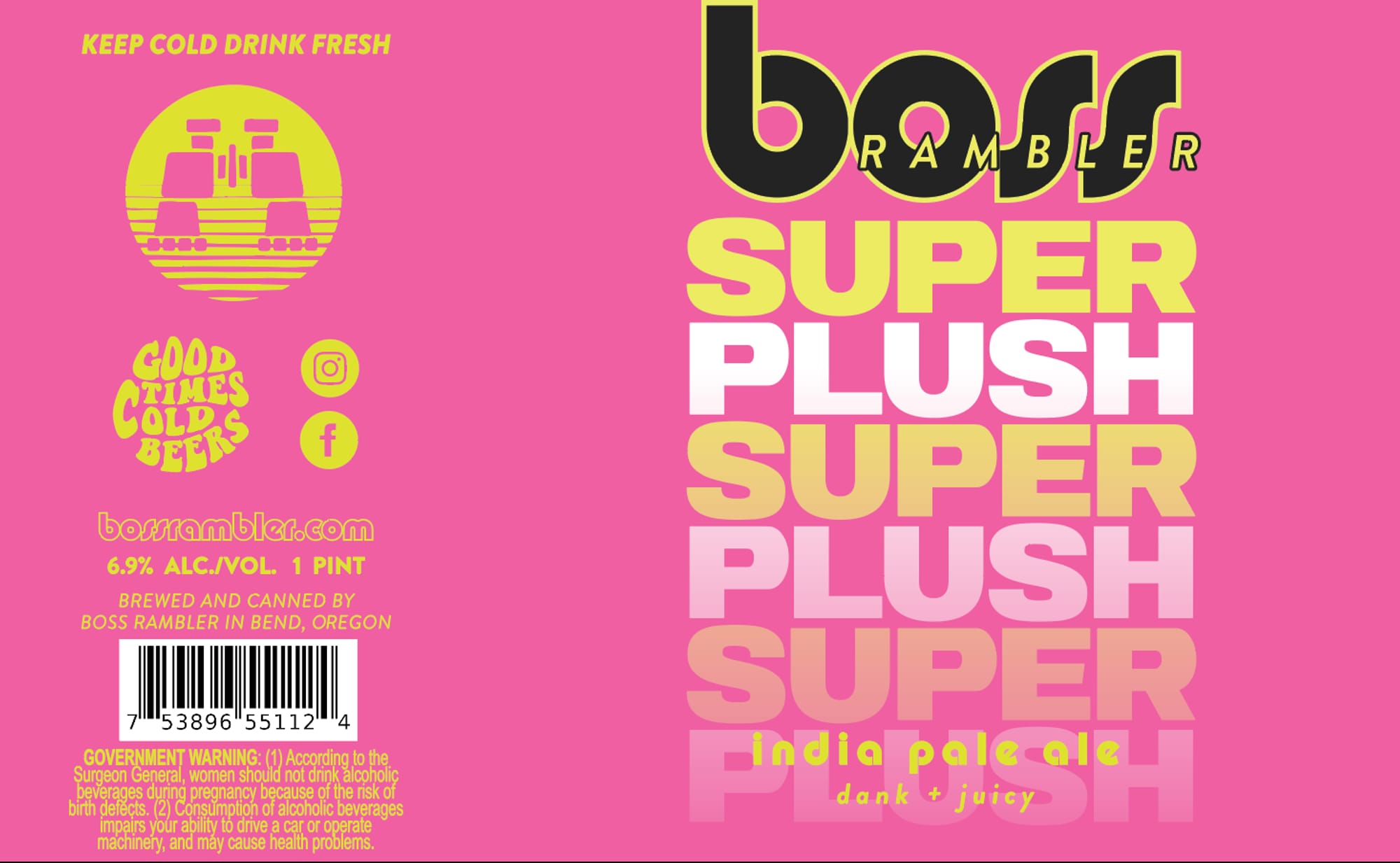 Super Plush by Boss Rambler - beer label