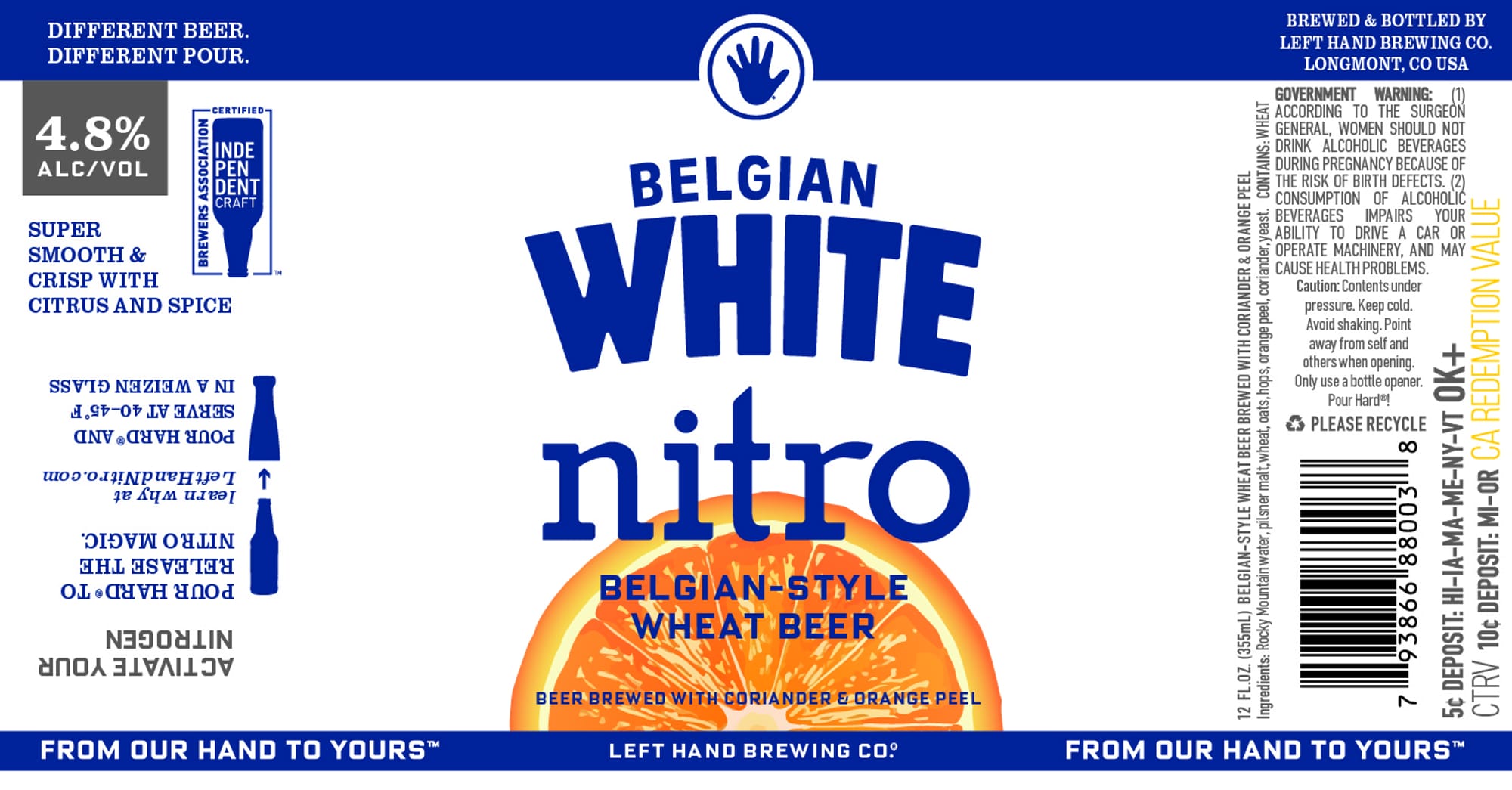 Super Smooth Nitro by Left Hand Brewing Co. - beer label