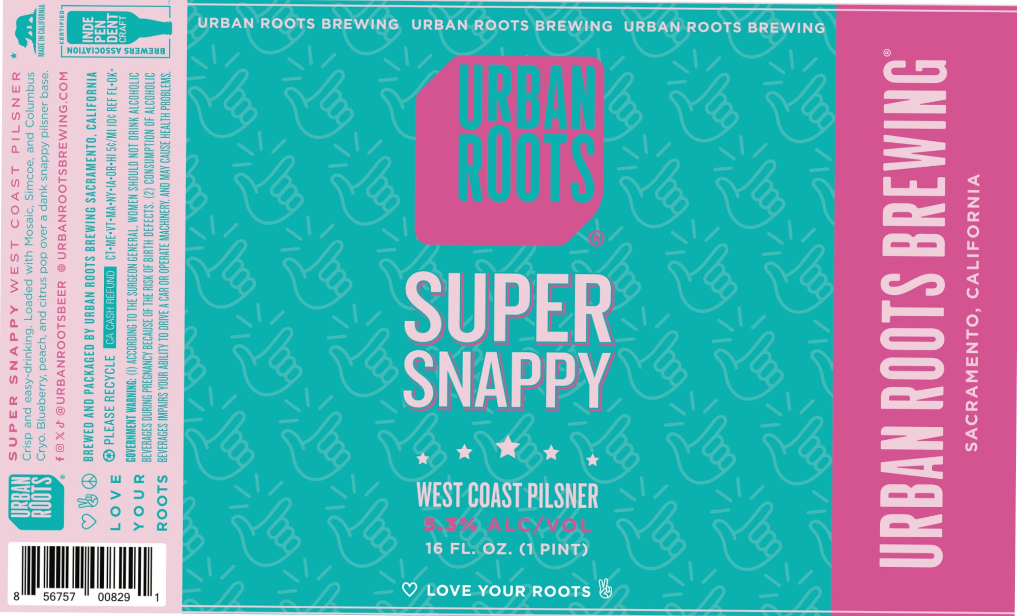 Super Snappy by Urban Roots Brewing - beer label