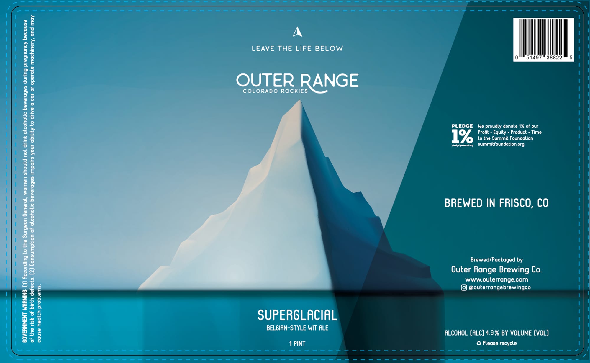 Superglacial by Outer Range Brewing Co. - beer label