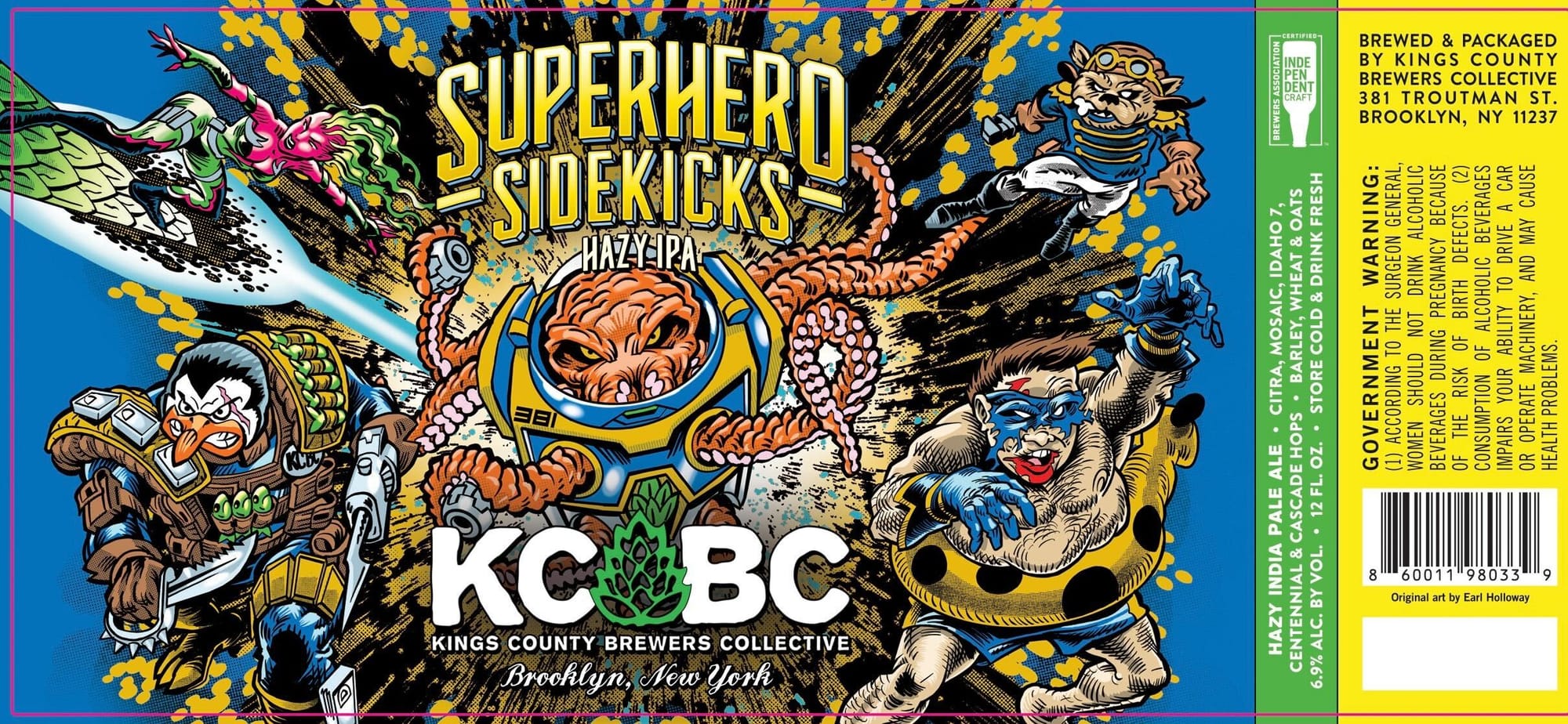 Superhero Sidekicks by Kings County Brewers Collective - beer label