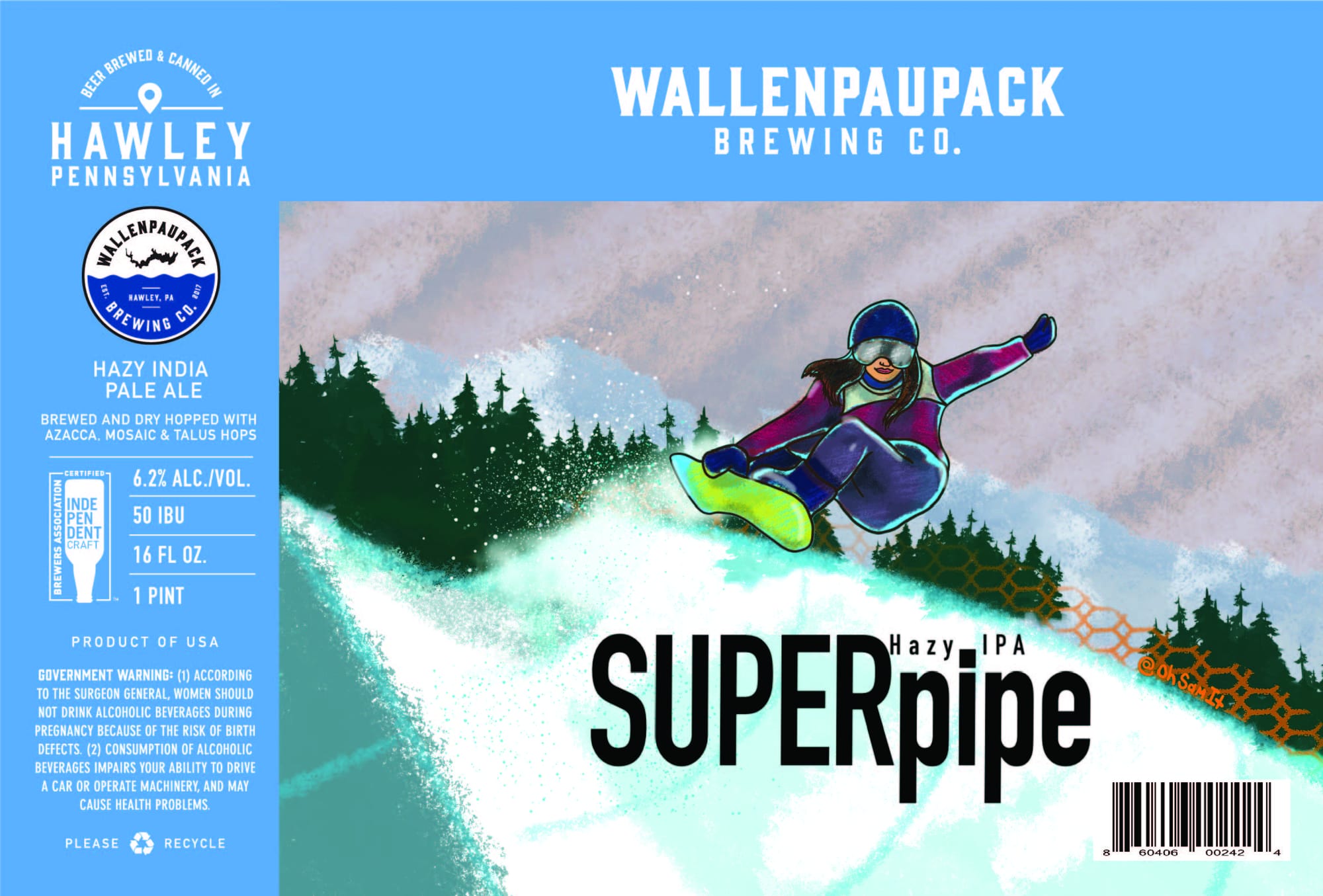 Superpipe by Wallenpaupack Brewing Co. - beer label