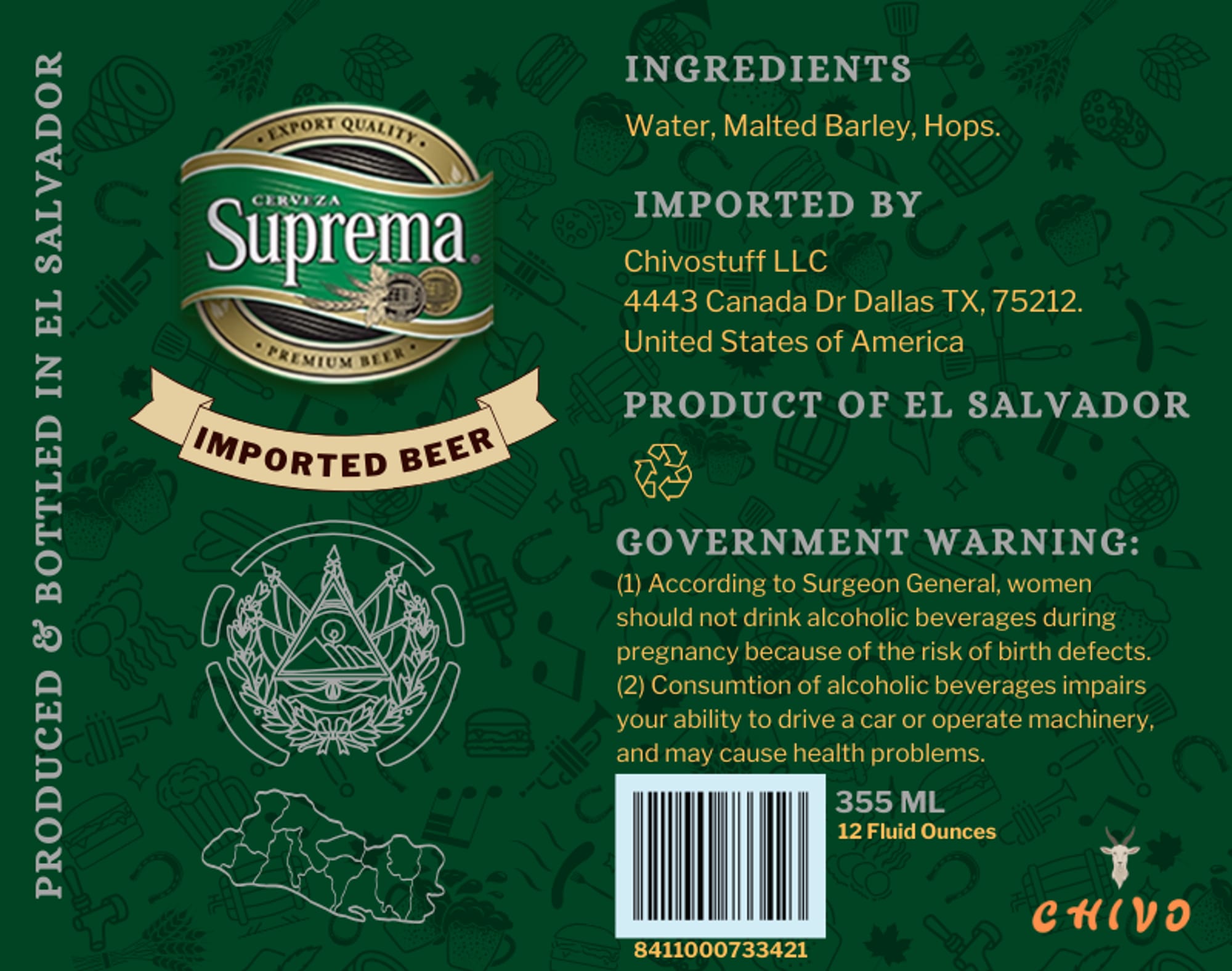 Suprema by Cerveza Suprema - beer label