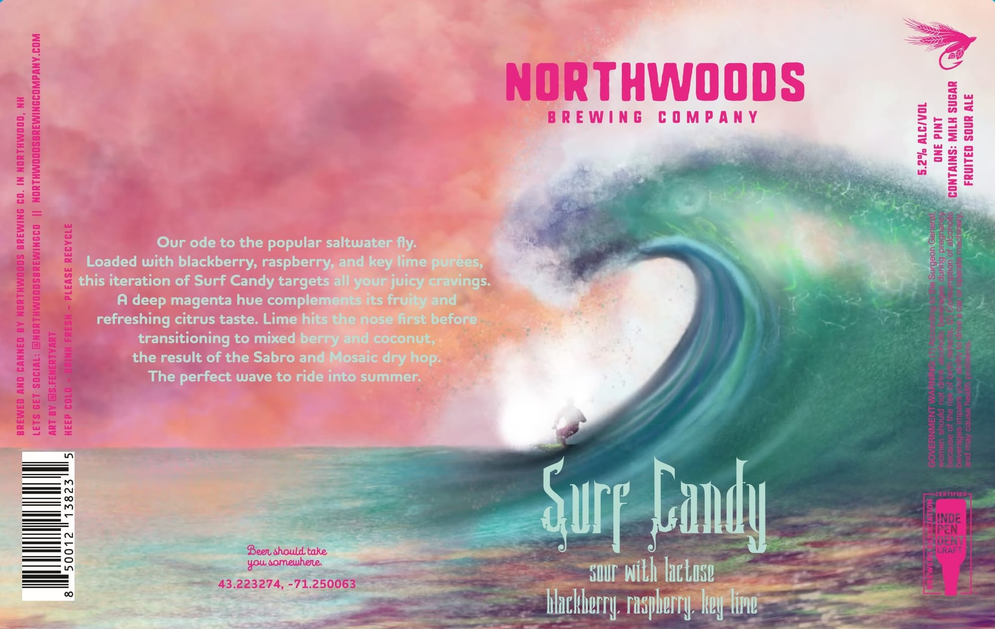 Surf Candy by Northwoods Brewing Company - beer label