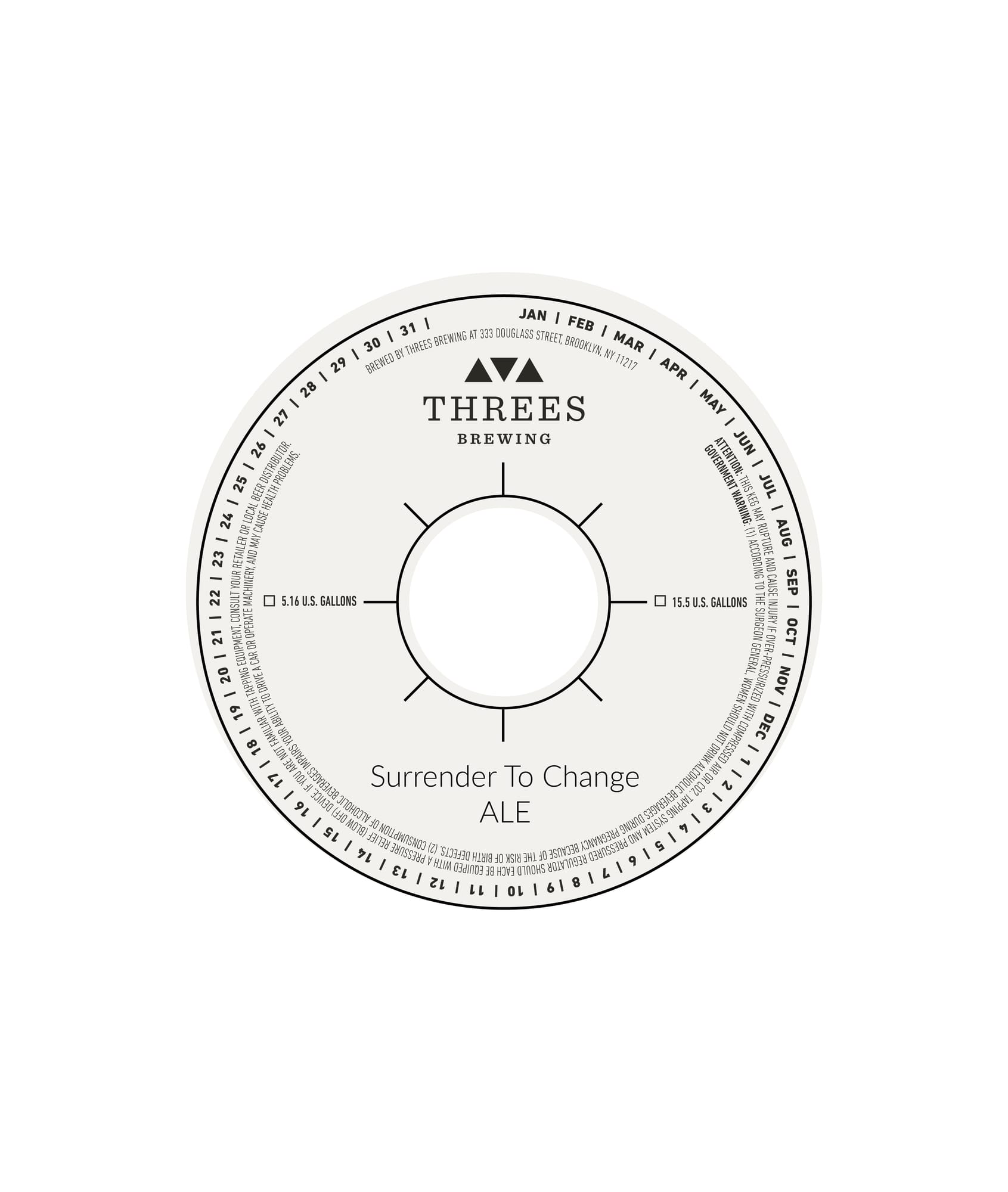 Surrender To Change by Threees Brewing - beer label