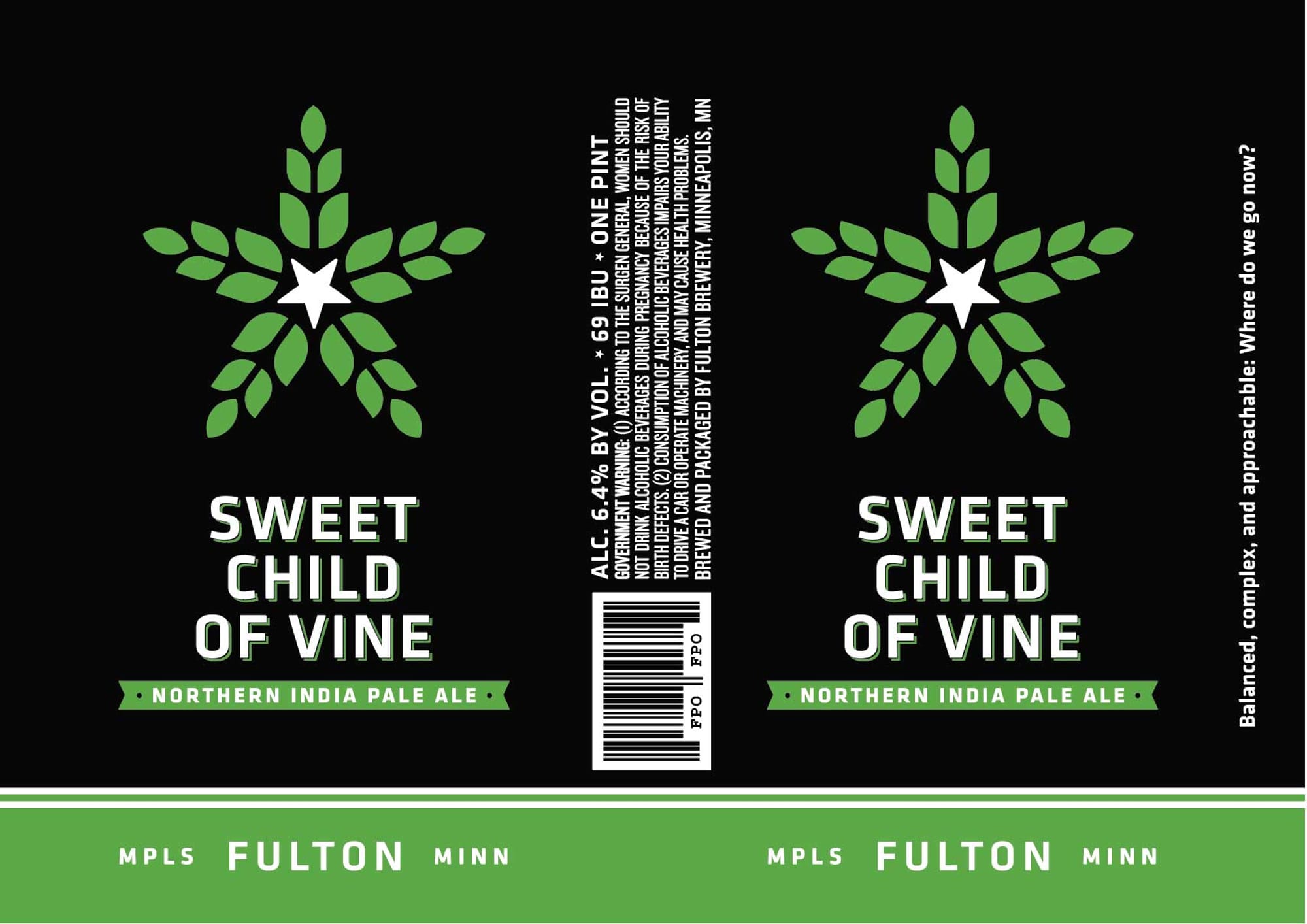 Sweet Child of Vine by Fulton Brewery - beer label