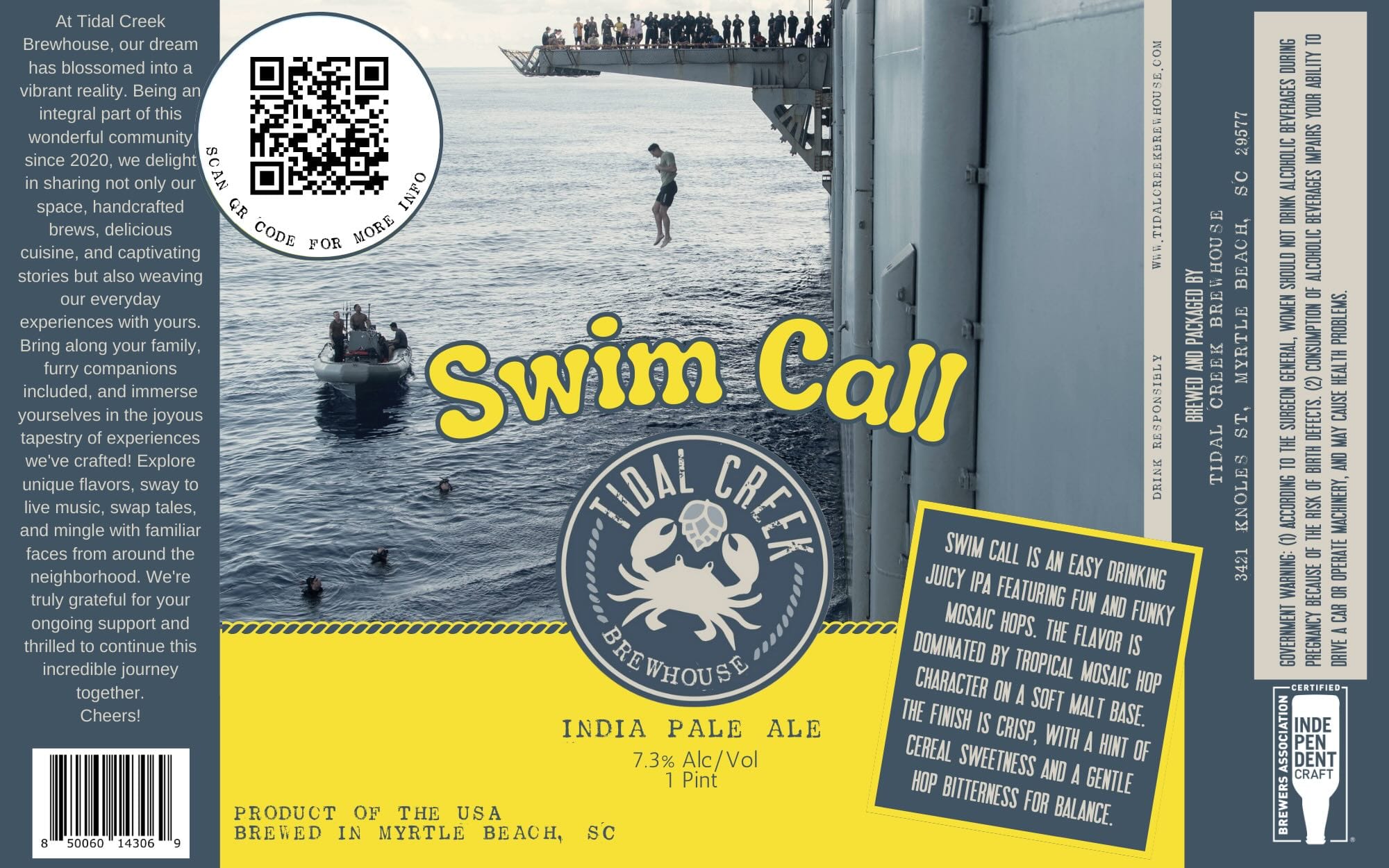 Swim Call by Tidal Creek Brewhouse - beer label
