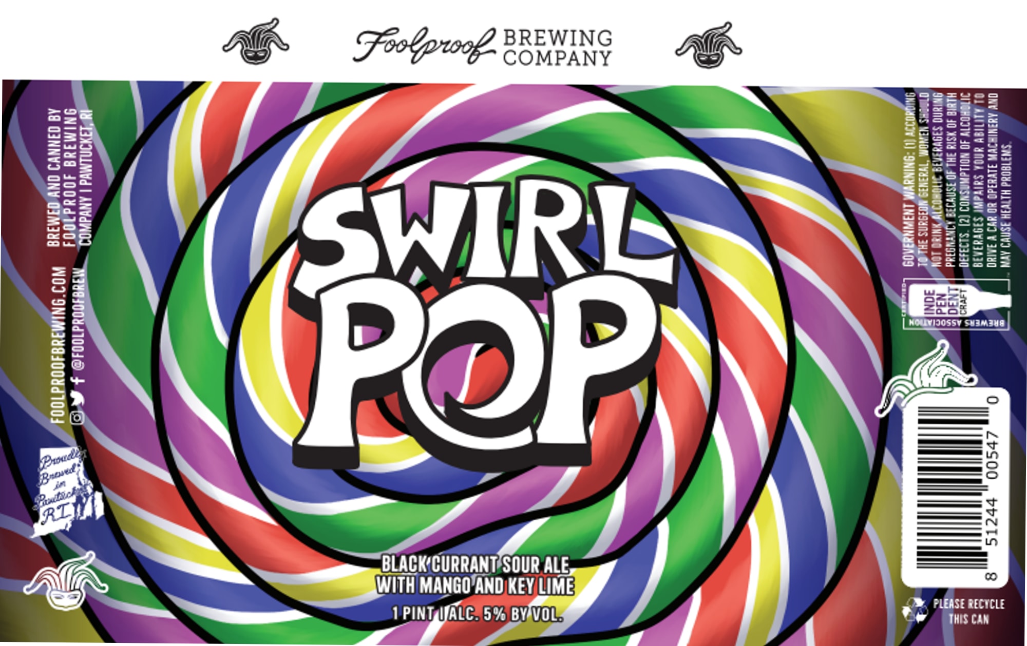 Swirl Pop by Foolproof Brewing Company - beer label