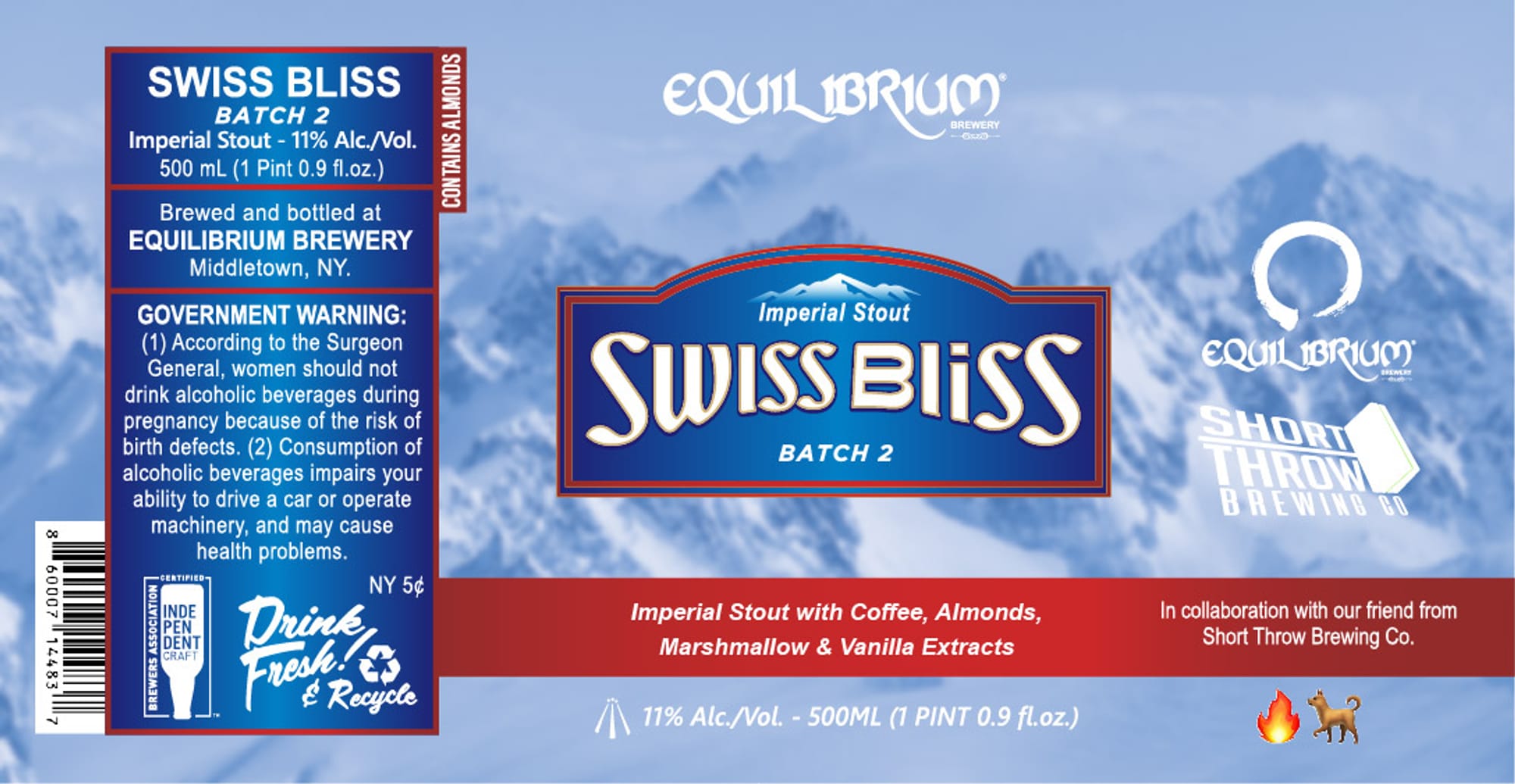 Swiss Bliss by Equilibrium Brewery - beer label