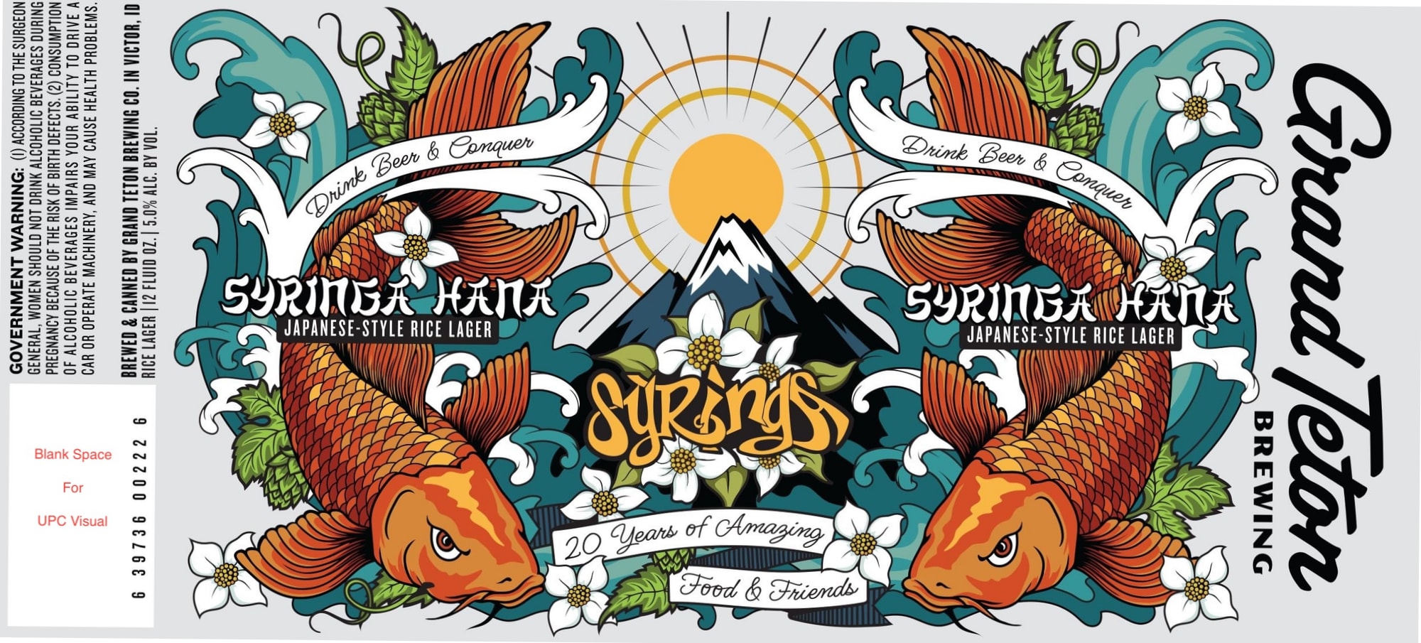 Syringa Hana by Grand Teton Brewing - beer label