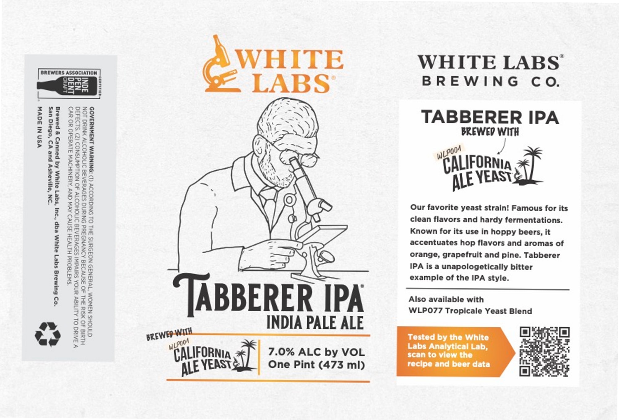 Tabberer IPA by White Labs Brewing Co. - beer label