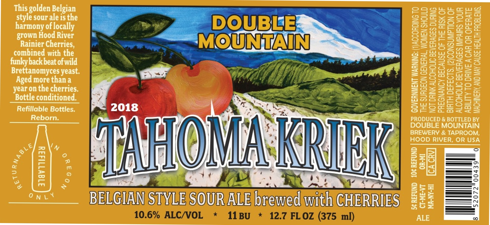 Tahoma Kriek by Double Mountain Brewery & Taproom - beer label