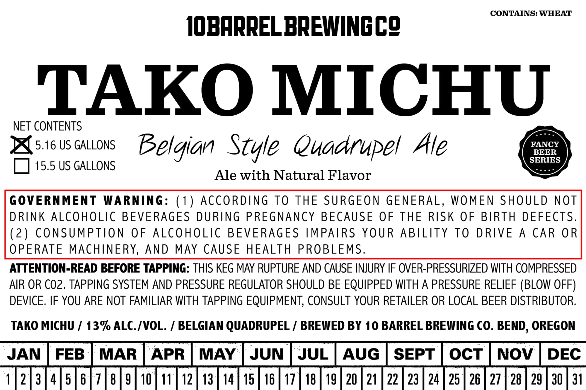 Tako Michu by 10 Barrel Brewing Co. - beer label