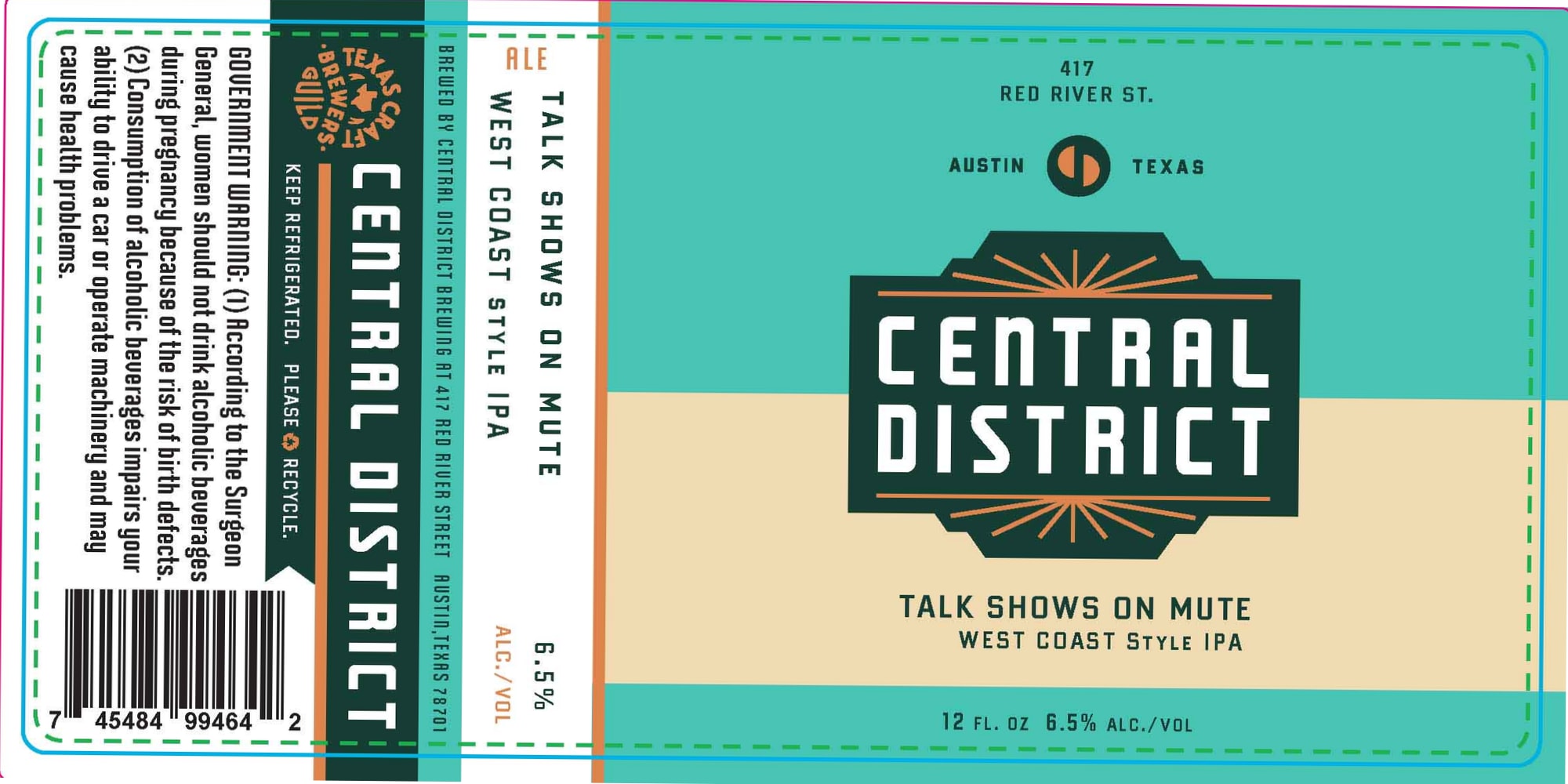 Talk Shows on Mute by Central District Brewing - beer label