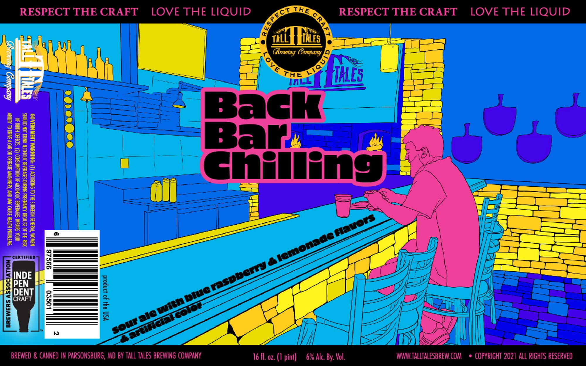 Back Bar Chilling by Tall Tales Brewing Company - beer label