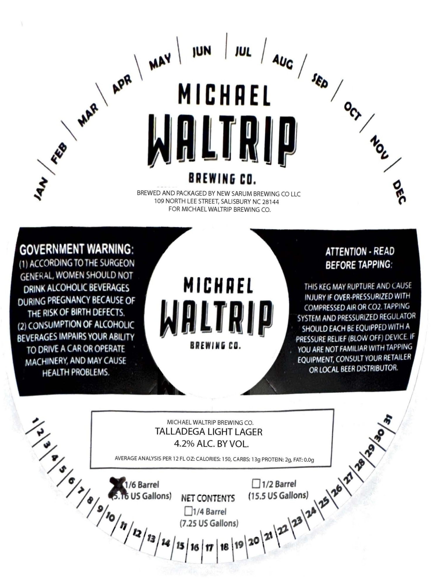Talladega Light Lager by Michael Waltrip Brewing Co. - beer label