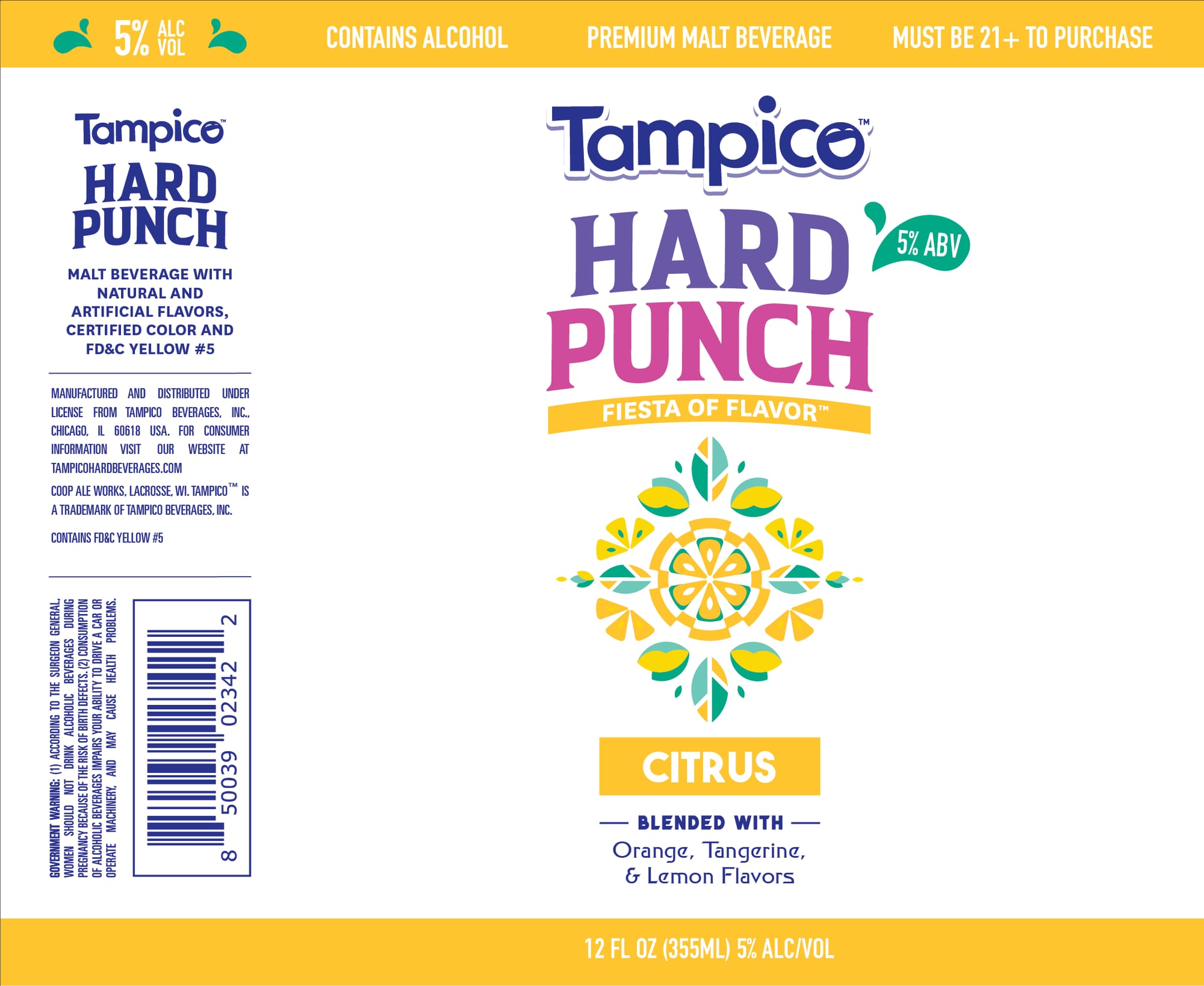Tampico Hard Punch by Tampico Beverages - beer label