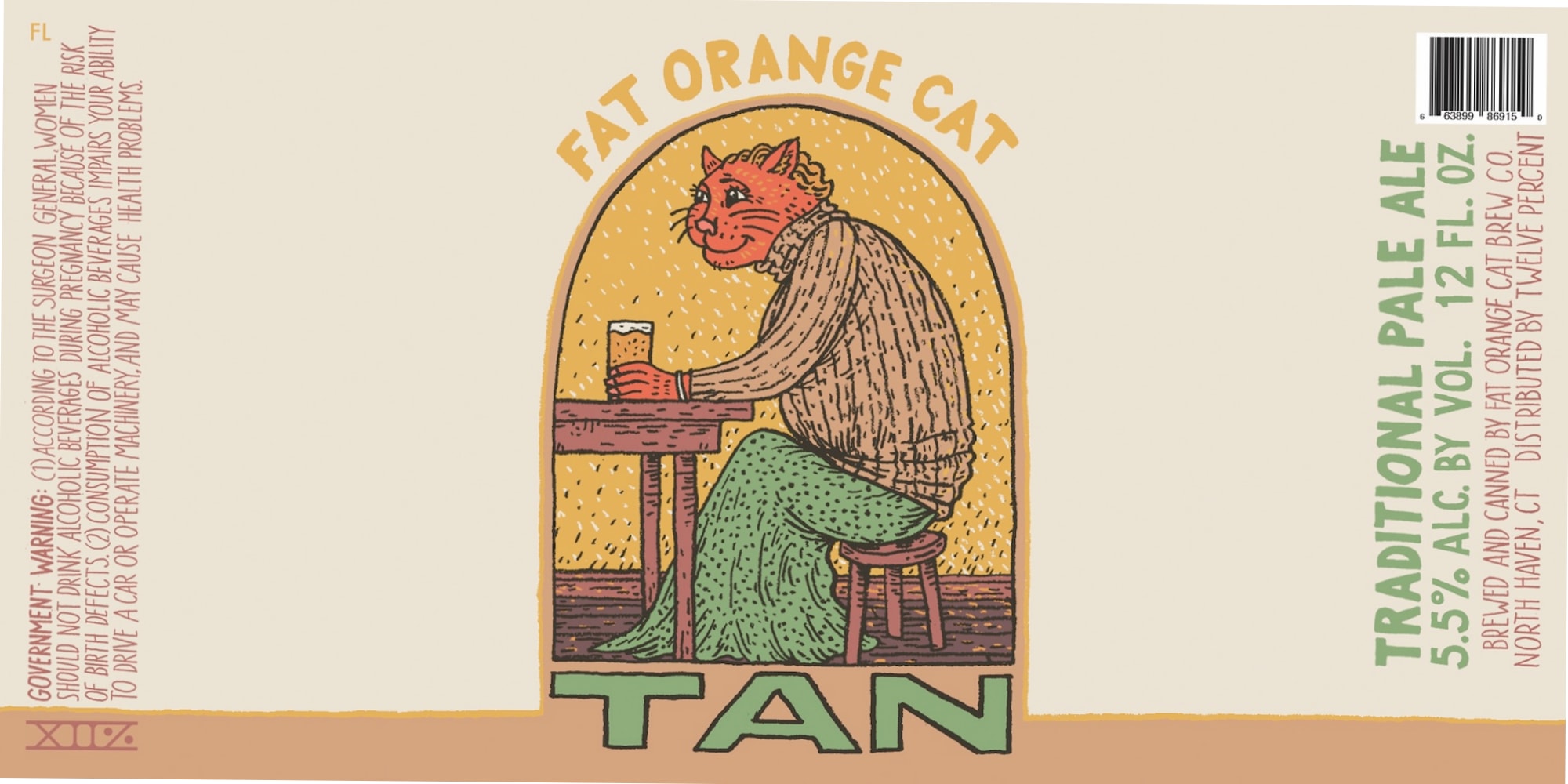 Tan by Fat Orange Cat Brew Co. - beer label