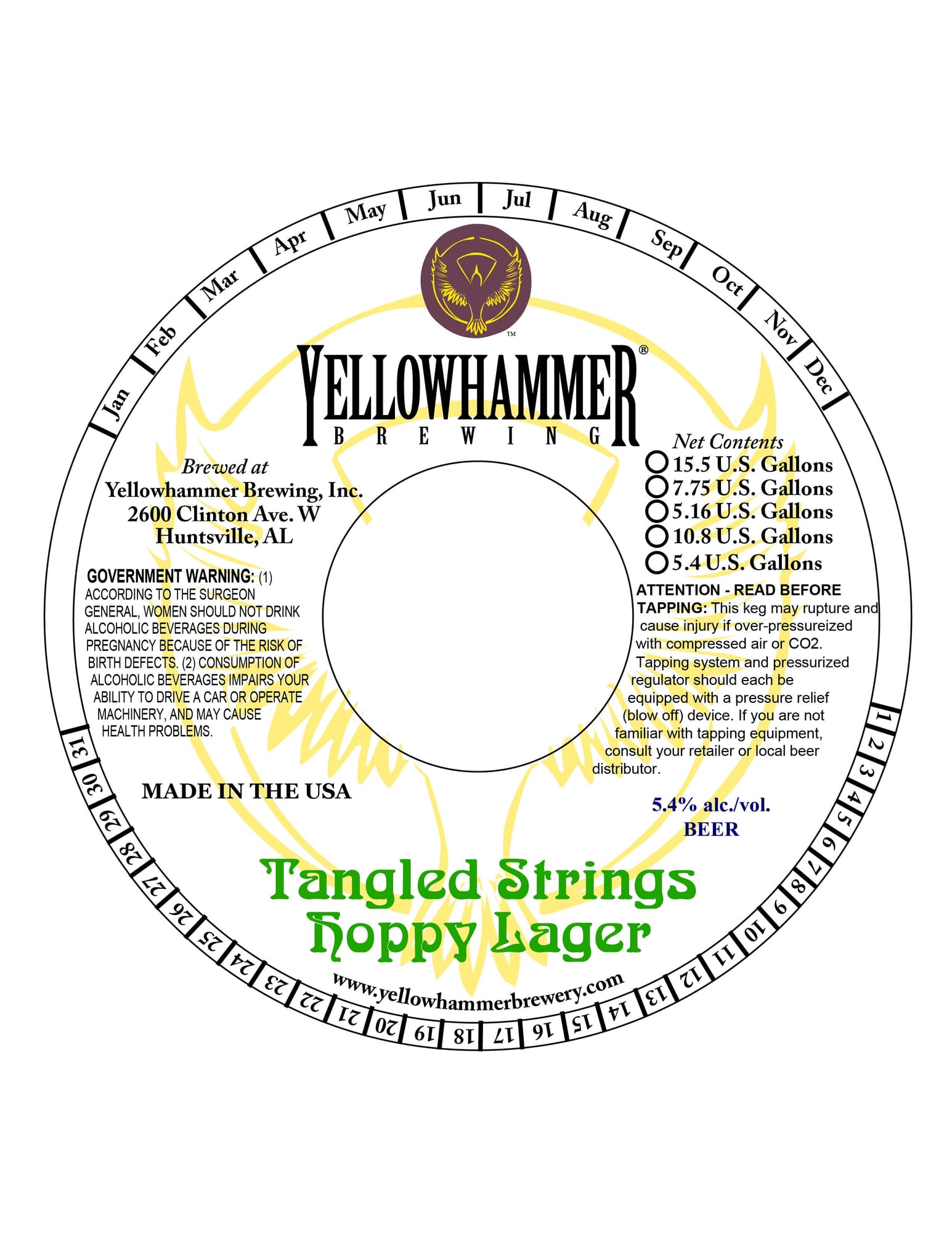Tangled Strings by Yellowhammer Brewing - beer label