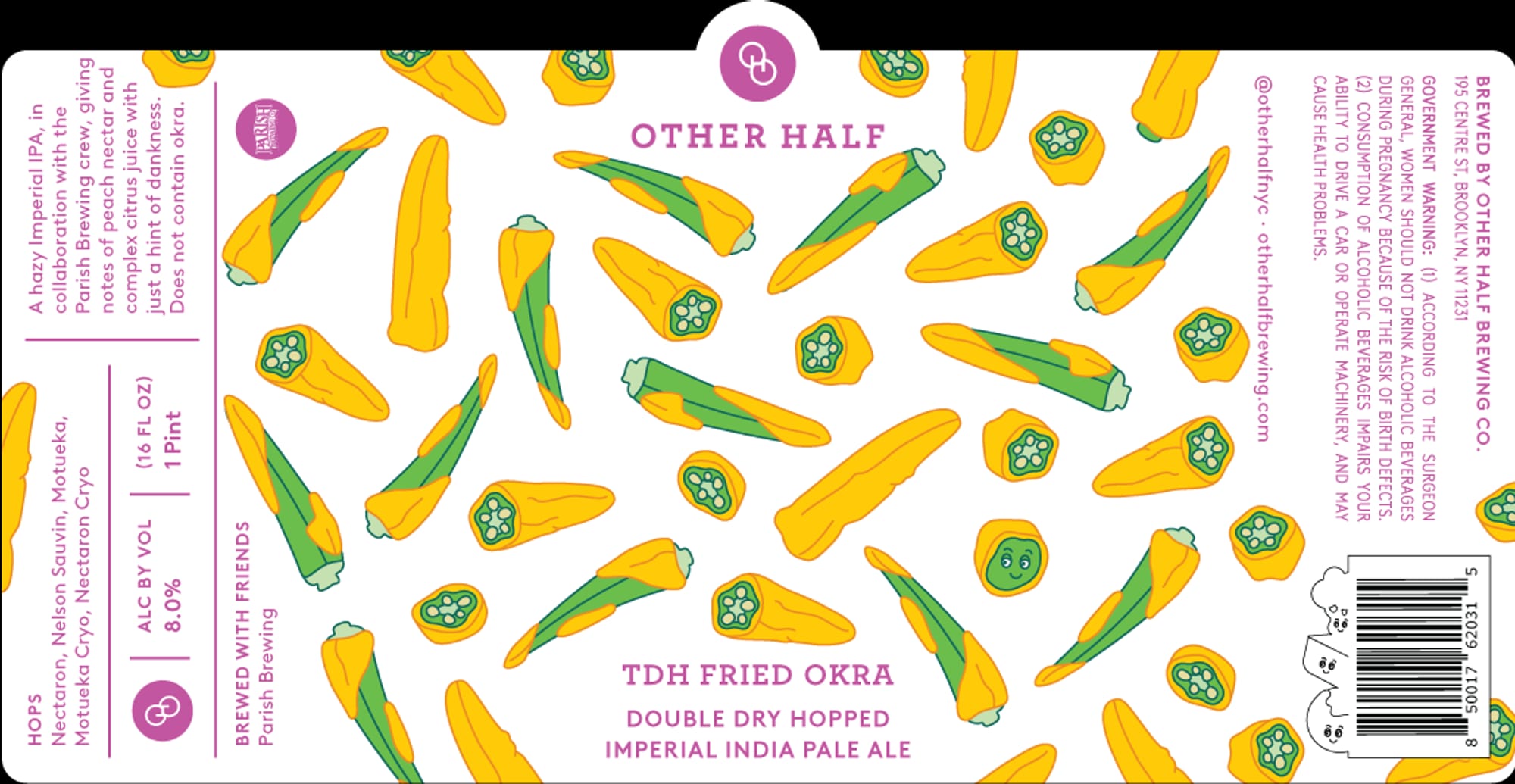 TDH Fried Okra by Other Half Brewing - beer label