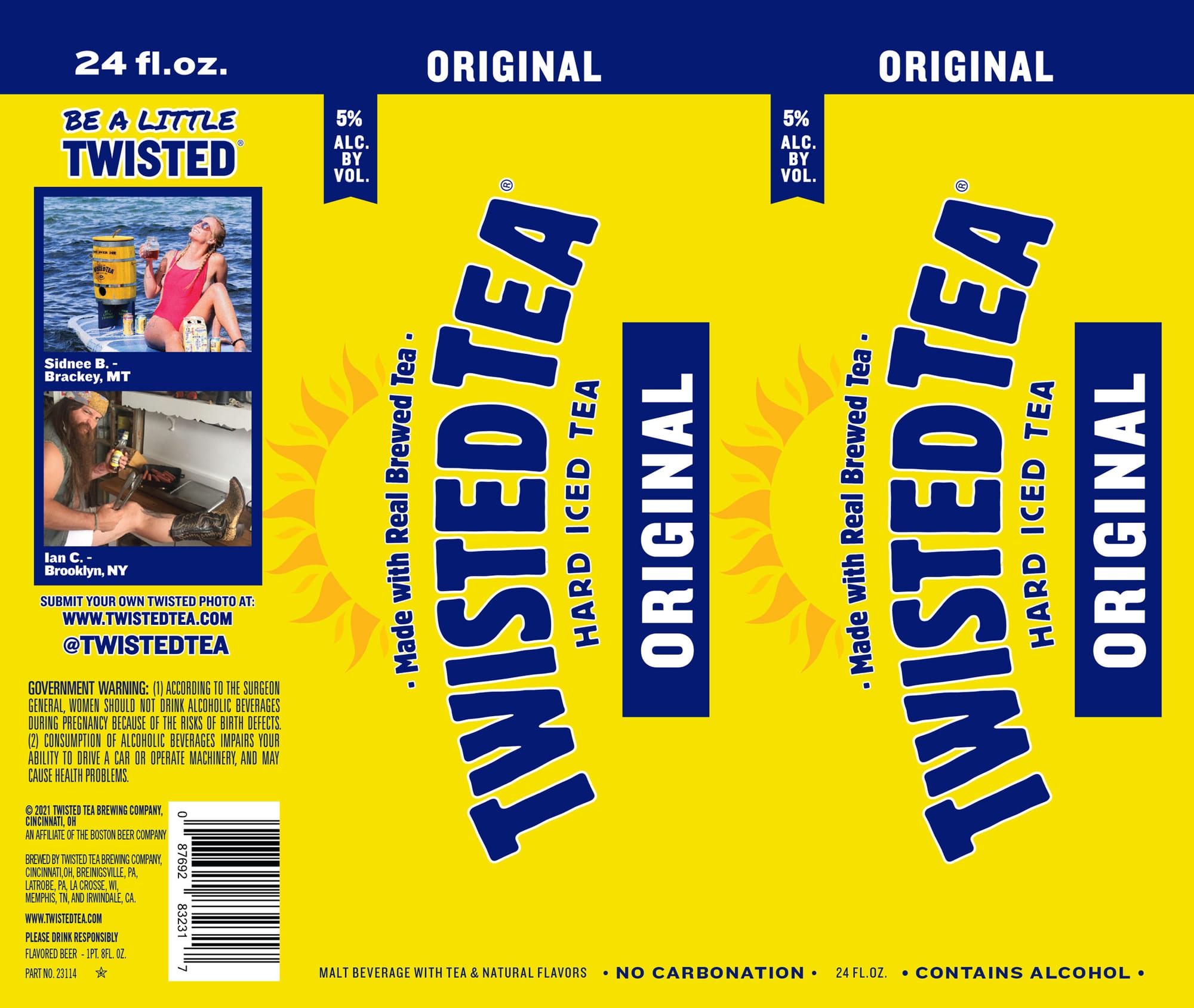 Twisted Tea Original Hard Iced Tea by Boston Beer Company - beer label