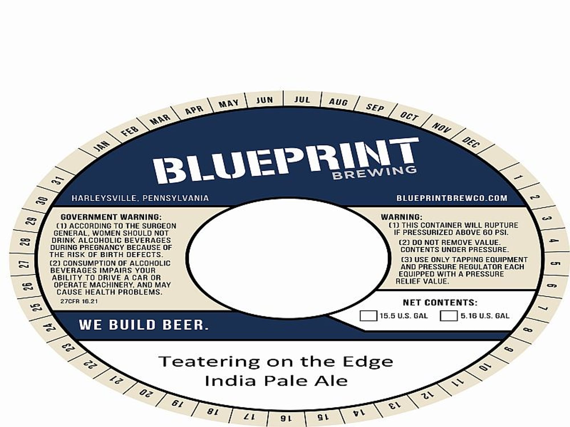 Teatering on the Edge by Blueprint Brewing - beer label
