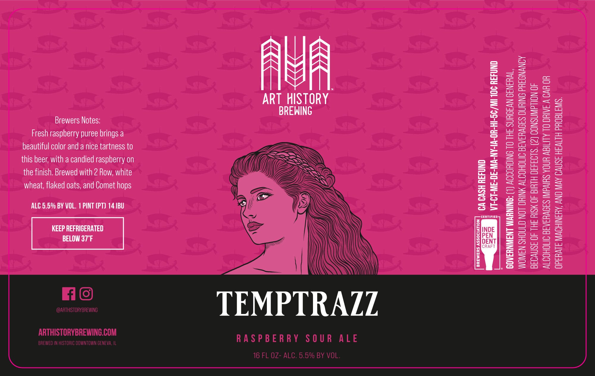 Temptrazz by Art History Brewing - beer label