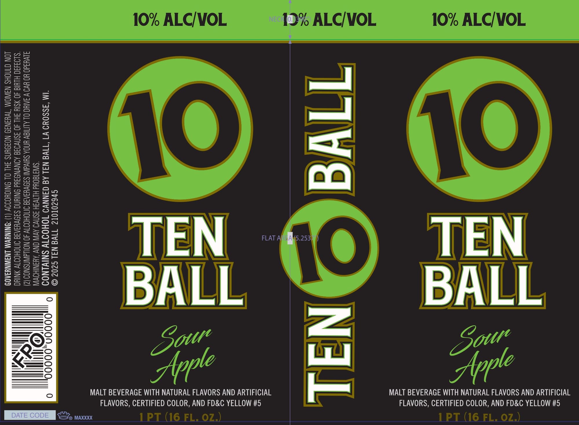Ten Ball Sour Apple by Mobcraft - beer label