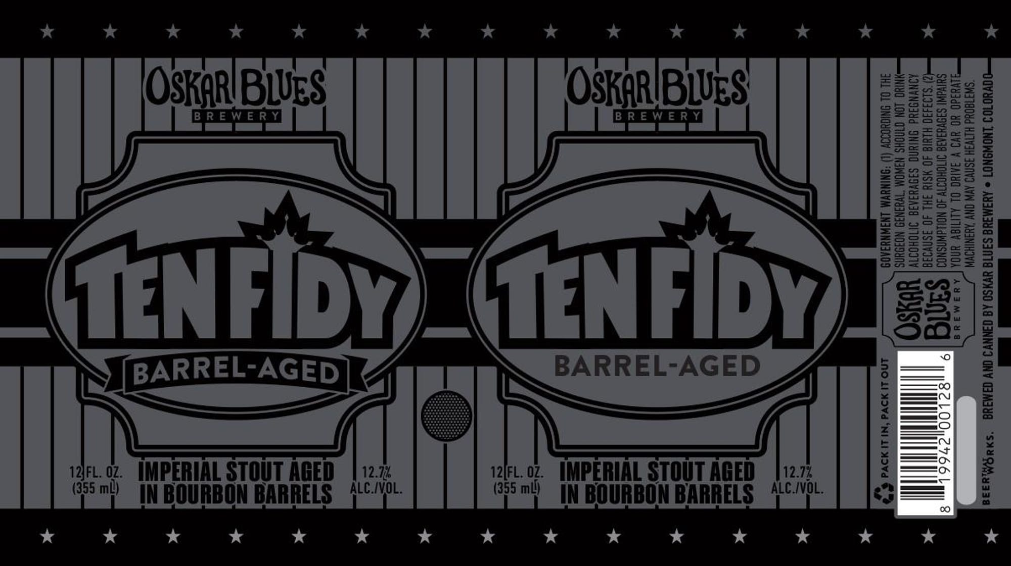 Ten Fidy by Oskar Blues Brewery - beer label