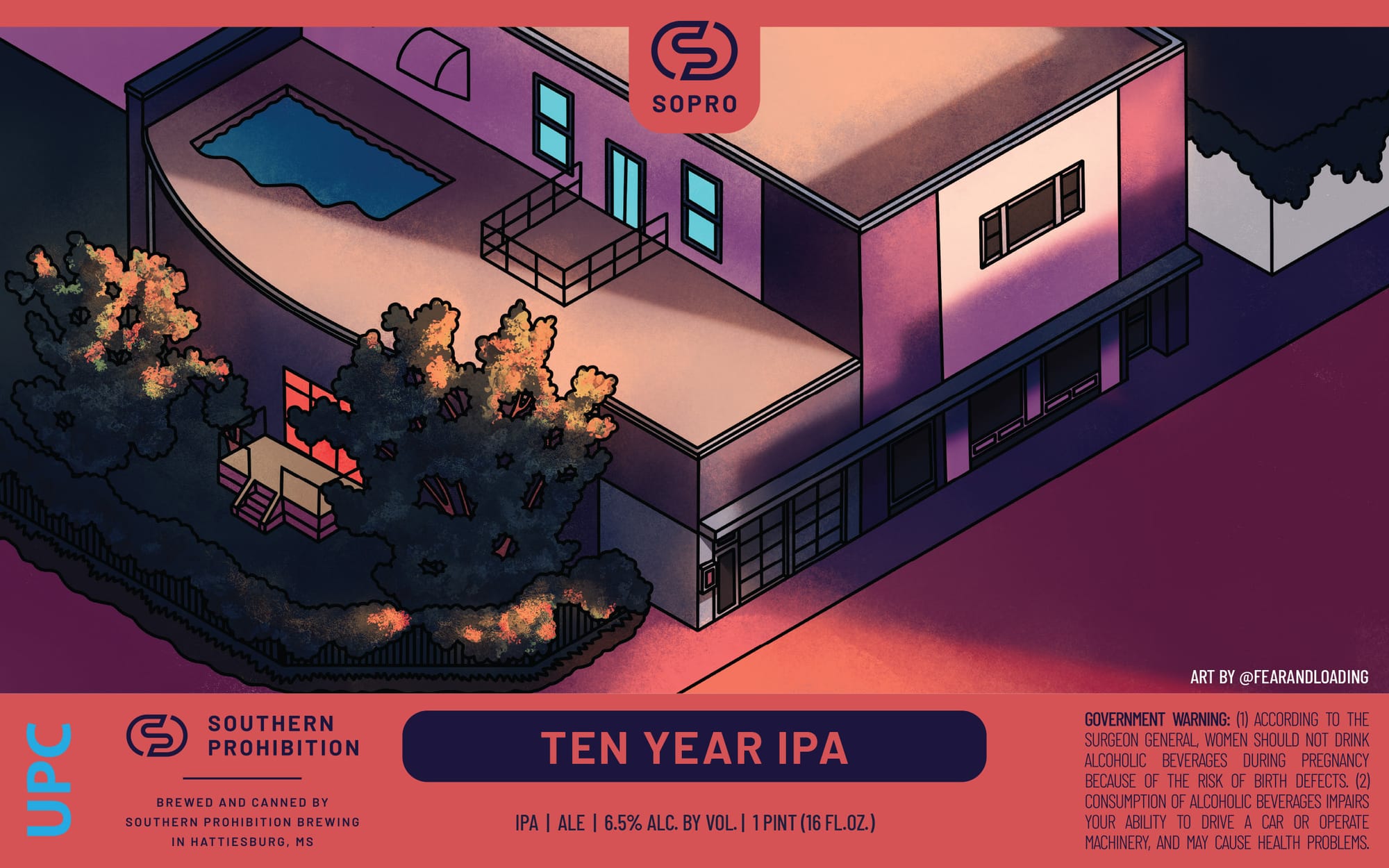 Ten Year IPA by Southern Prohibition Brewing - beer label