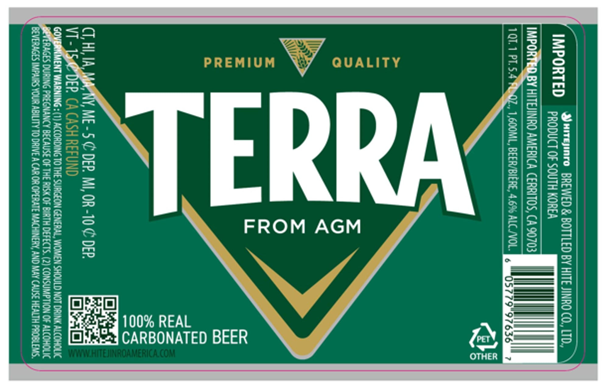 Terra by Hite Jinro - beer label