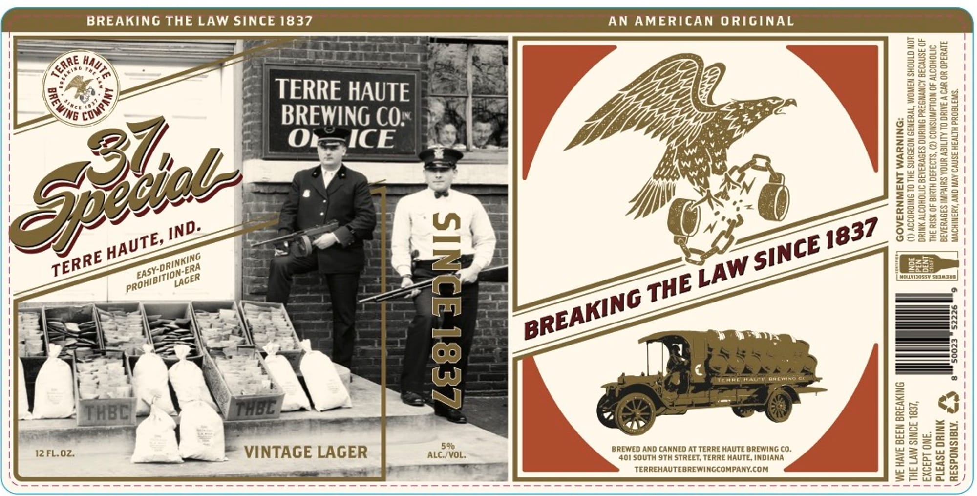 Vintage Lager by Terre Haute Brewing Company - beer label