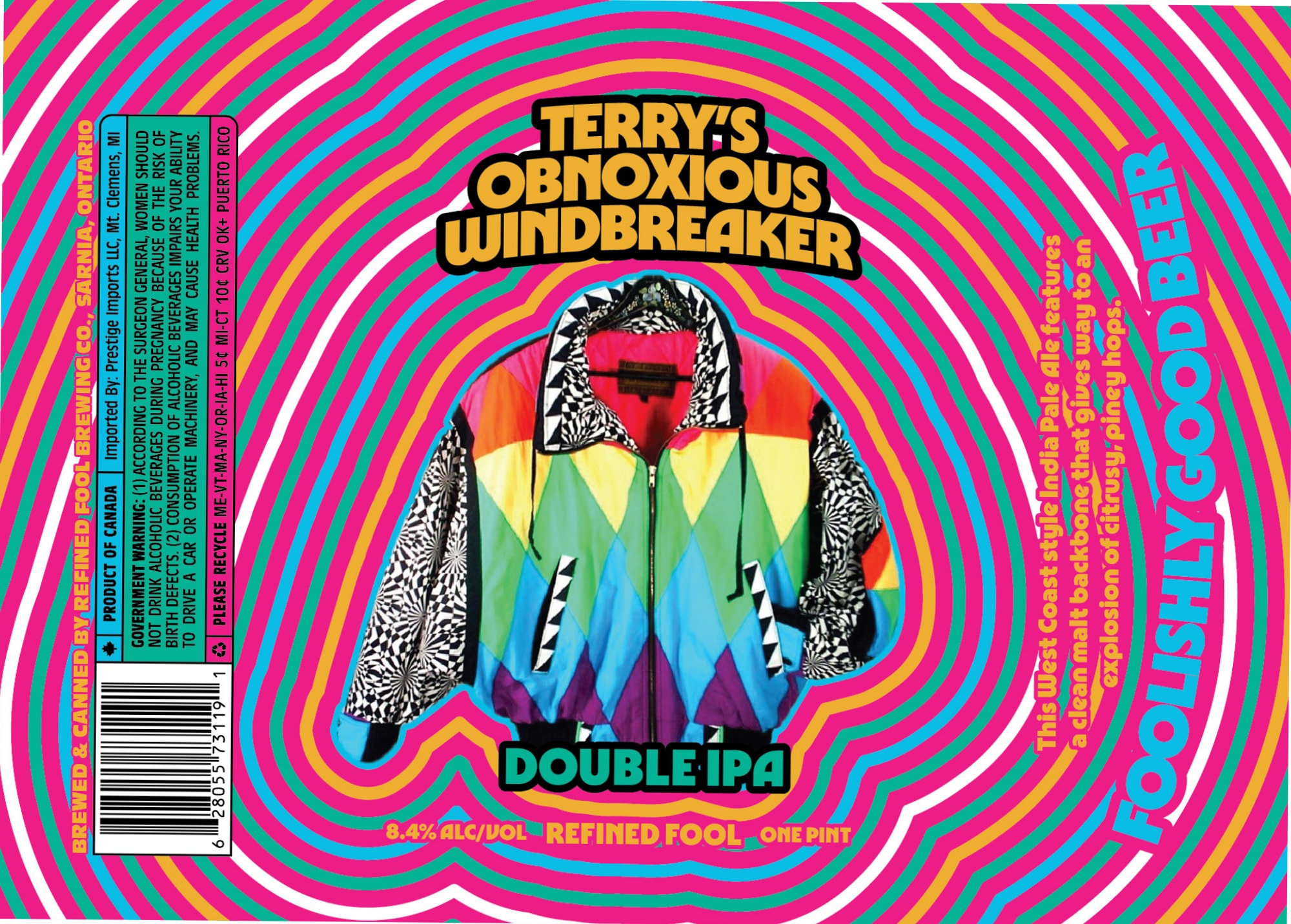 Terry’s Obnoxious Windbreaker by Refined Fool - beer label